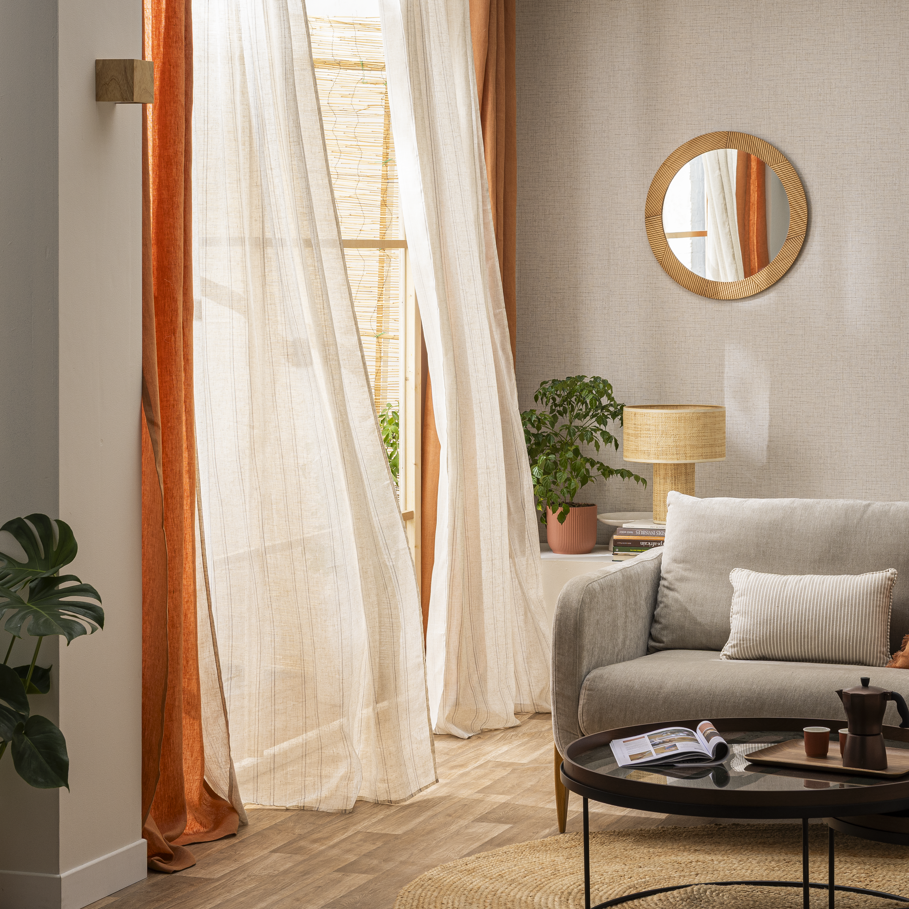 Voilage semi-transparent, New teo, beige H.280 x l.140 cm INSPIRE - 3