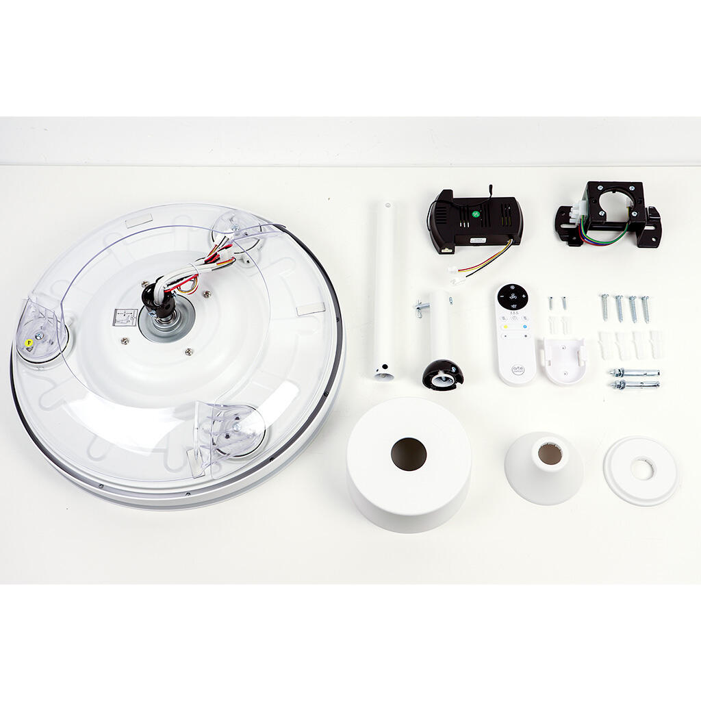 Ventilador de techo con luz silencioso DC 29W con mando ø107 cm Acan M ARTE CONFORT blanco luz CCT 3 aspas| 6 velocidades| modo verano/invierno| temporizador| brisa| recomendado de 13 a 20m² - 9