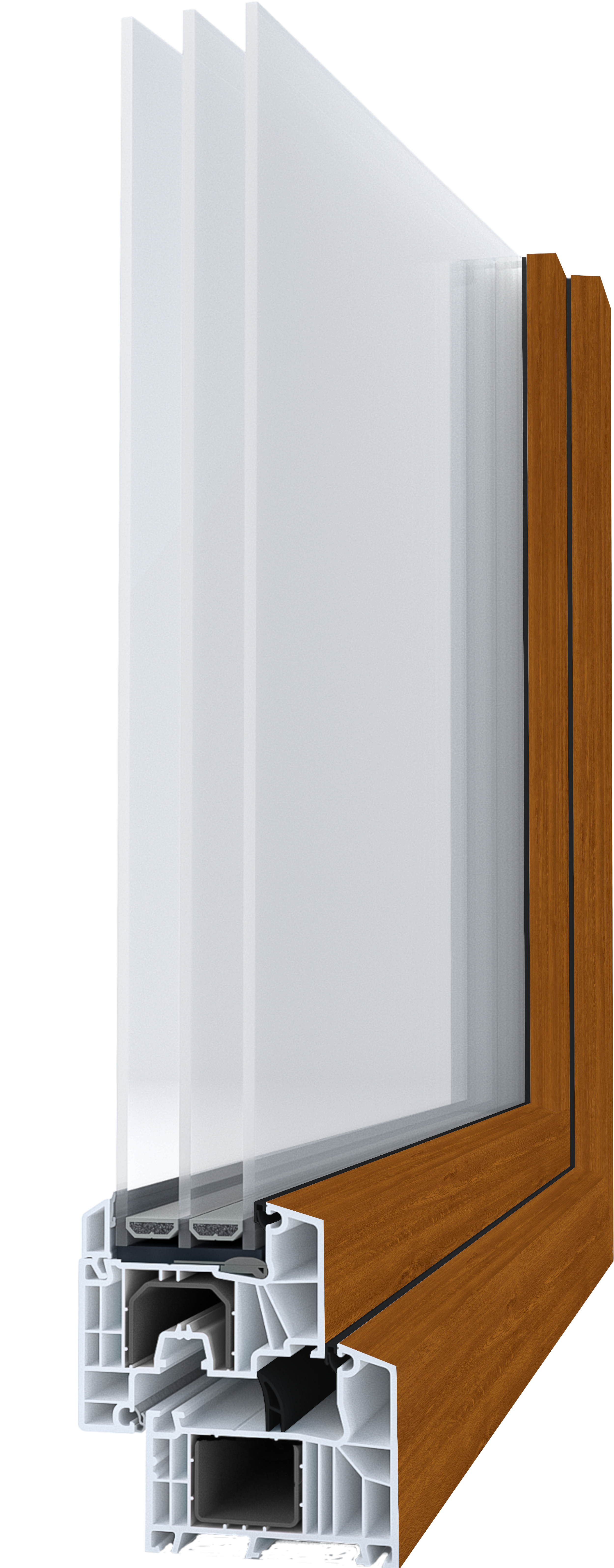 Okno PCV 3-szybowe balkonowe MD85 2OB złoty dąb 1465x2195 mm rozwierno-uchylne prawe - 4