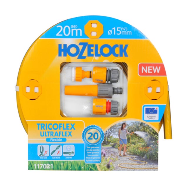 Kit de manguera 15mm x 20m Hozelock Tricoflex Ultraflex