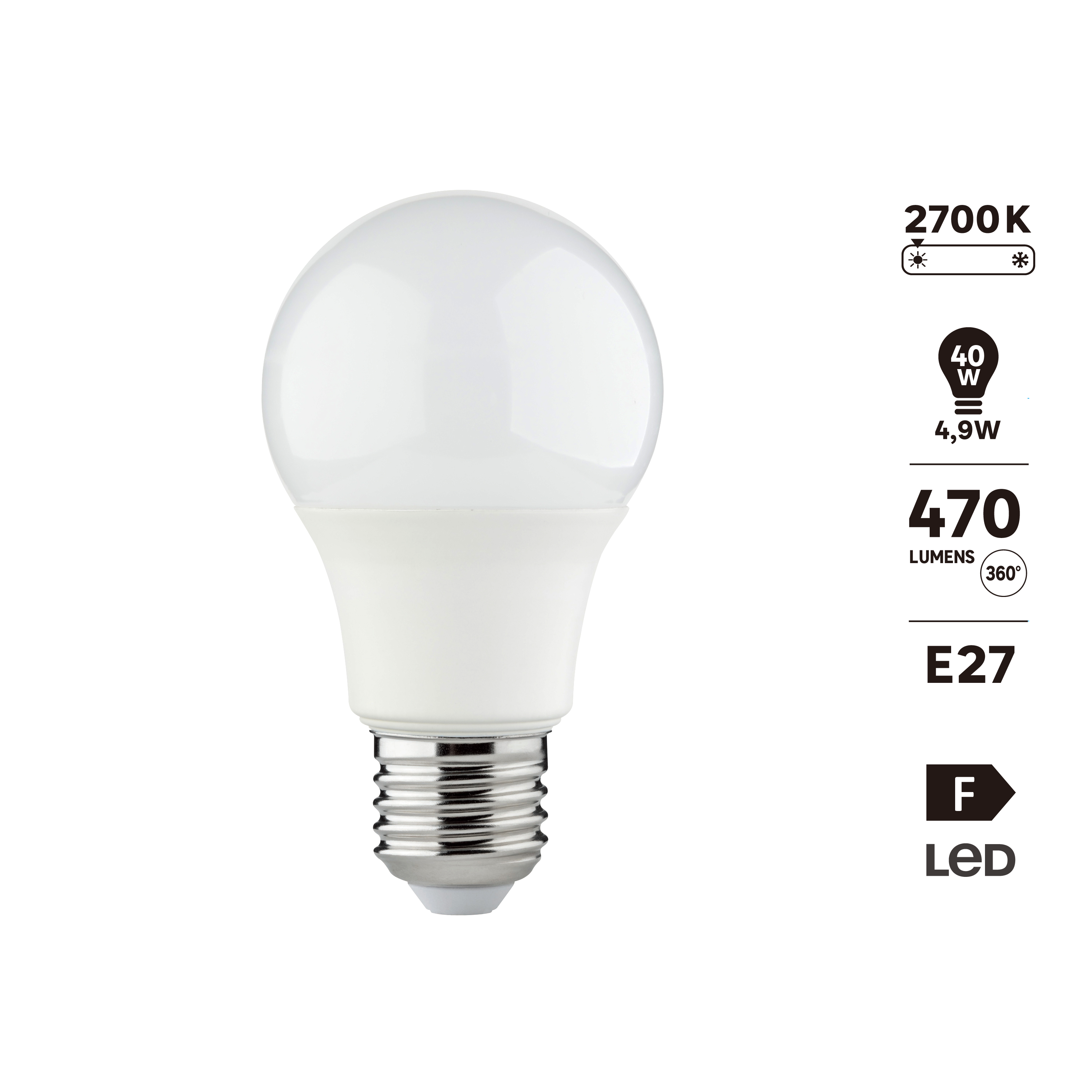 Żarówka LED E27 4,9 W 470 lm Ciepła biel - 4