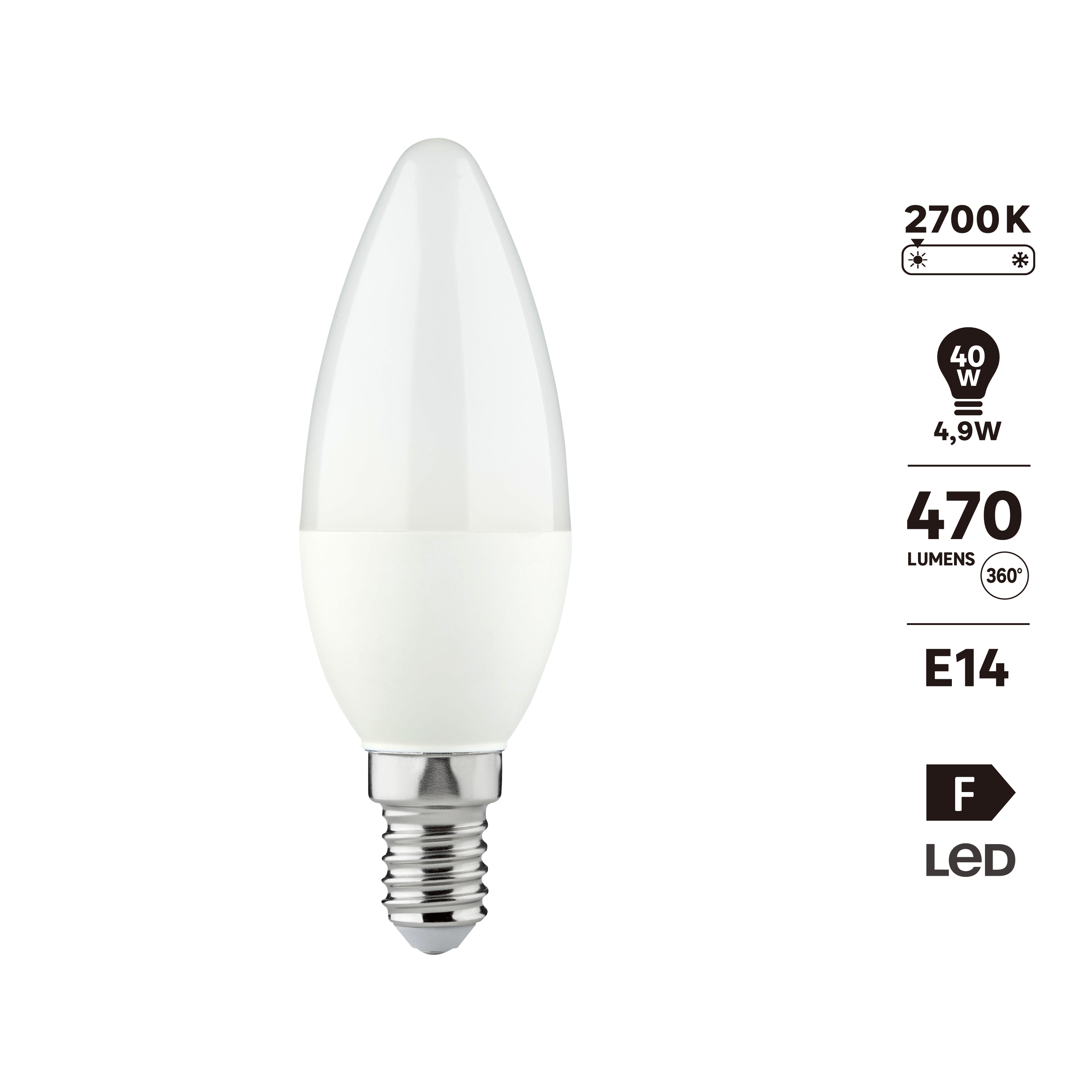 Lâmpada LED C35 E14 470 lm 2700 k 15000H - 4