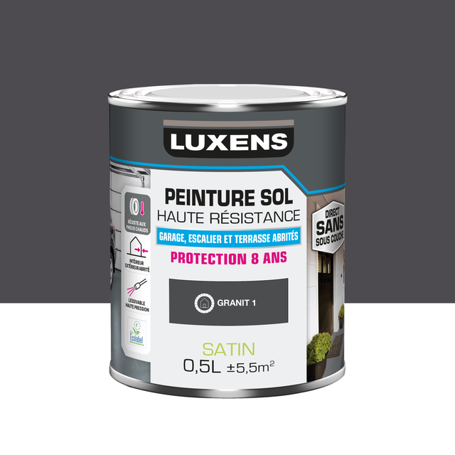 Peinture sol Haute résistance LUXENS, granit 1 satiné, 0.5 l
