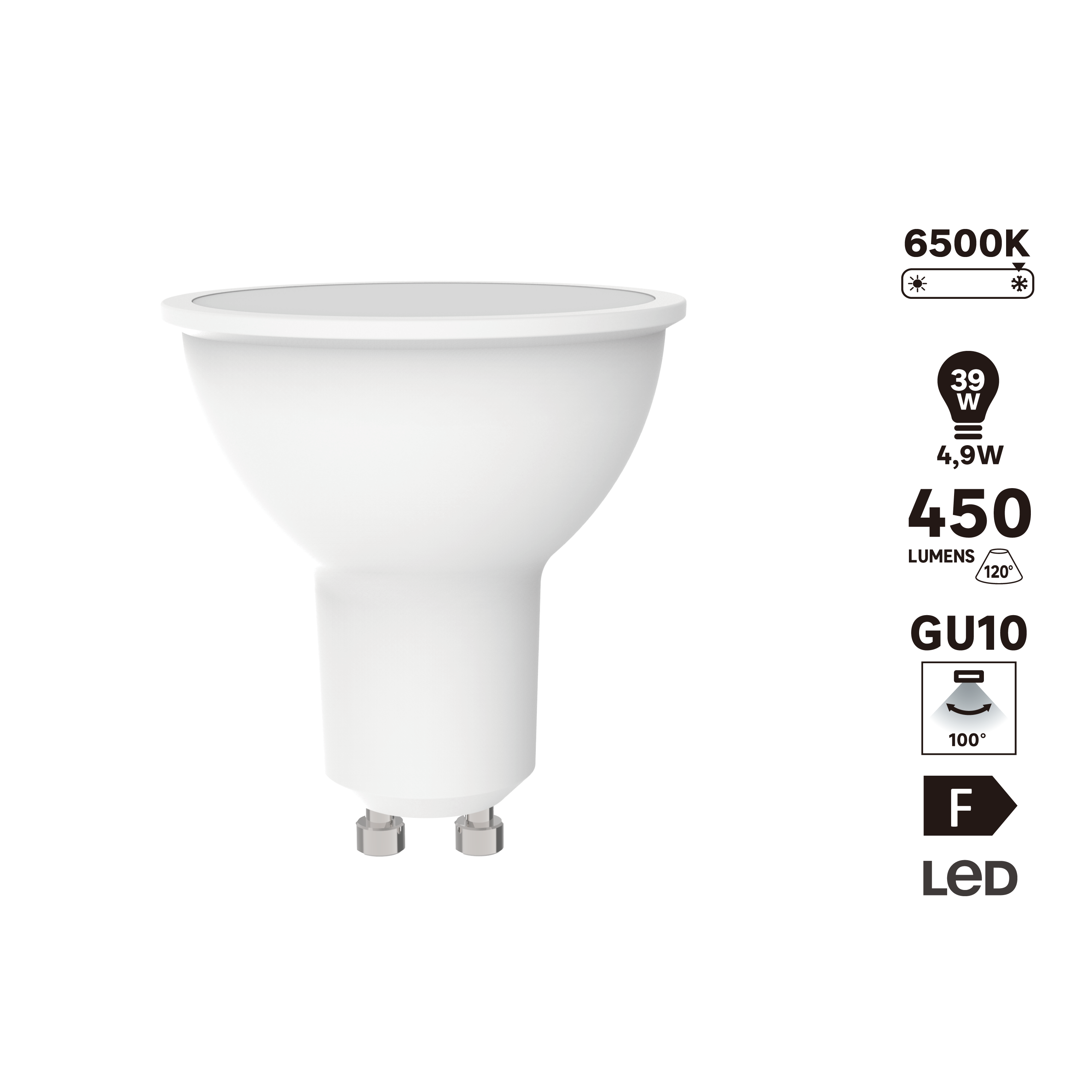 Lâmpada LED GU10 100D 450 lm 6500 k 15000H - 4