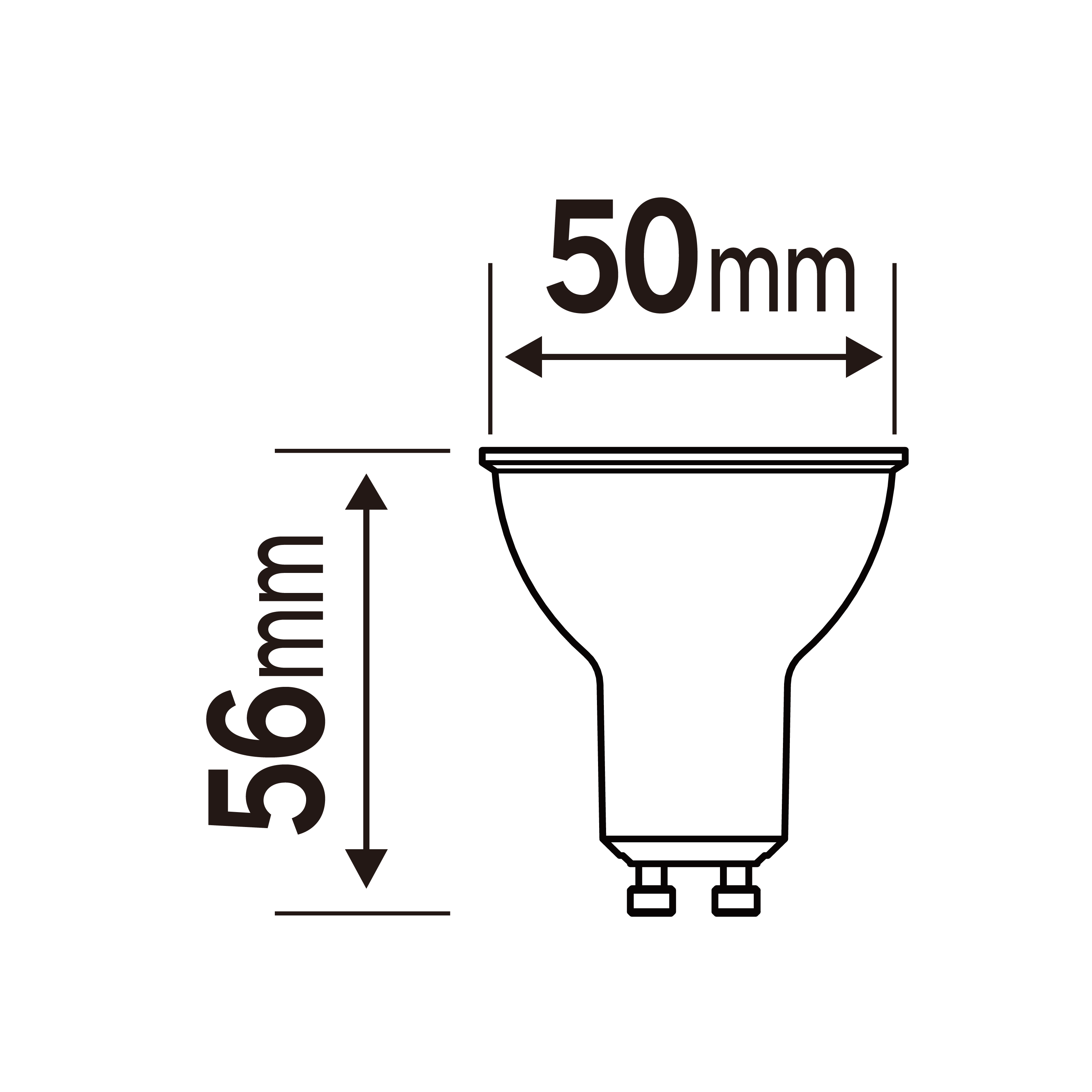 Ampoule led, réflecteur GU10, 450lm = 39W, blanc chaud - 2