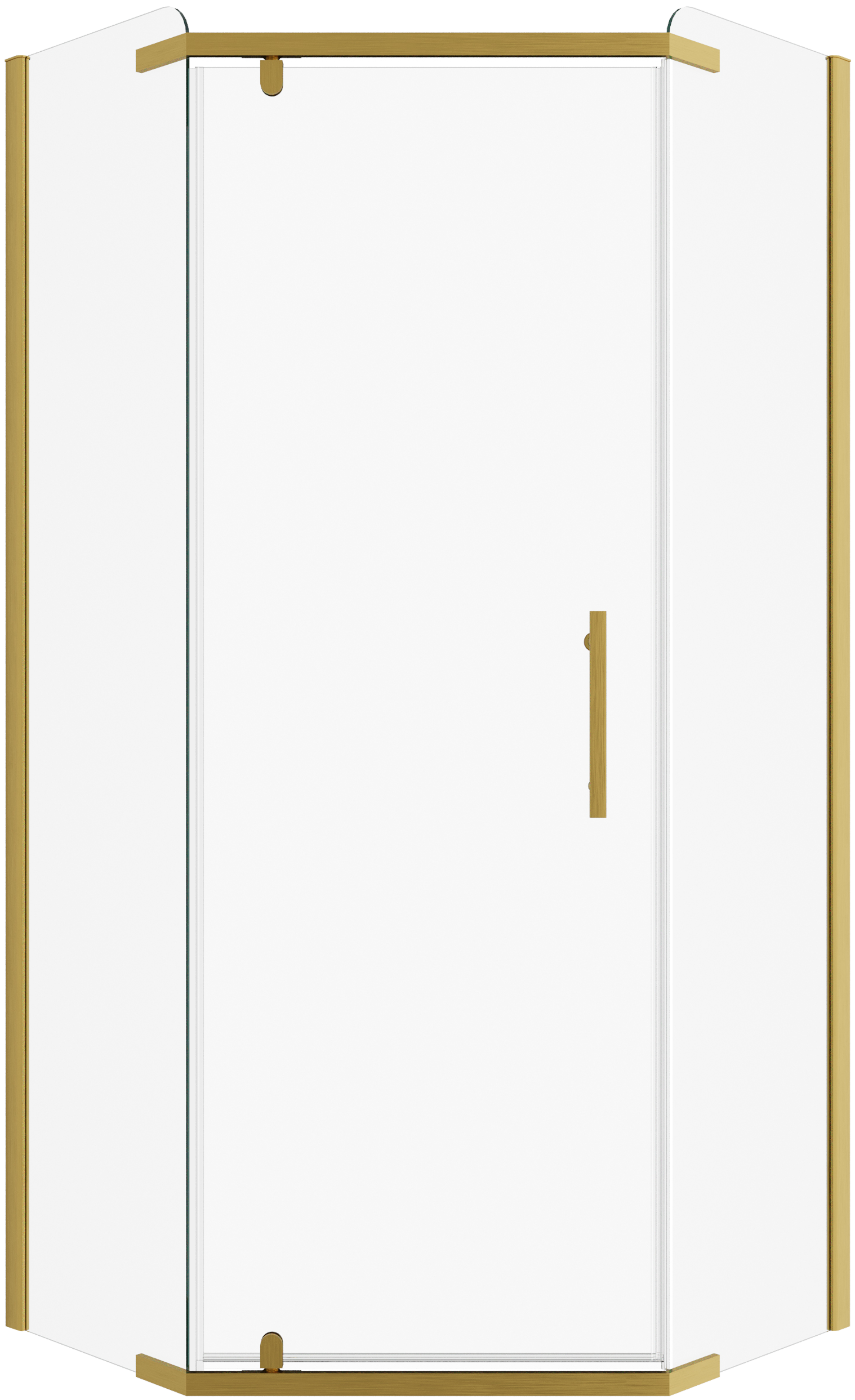 Kabina prysznicowa pięciokątna Rubi Gold Brushed 90x90x195 cm złoto szczotkowane Liveno