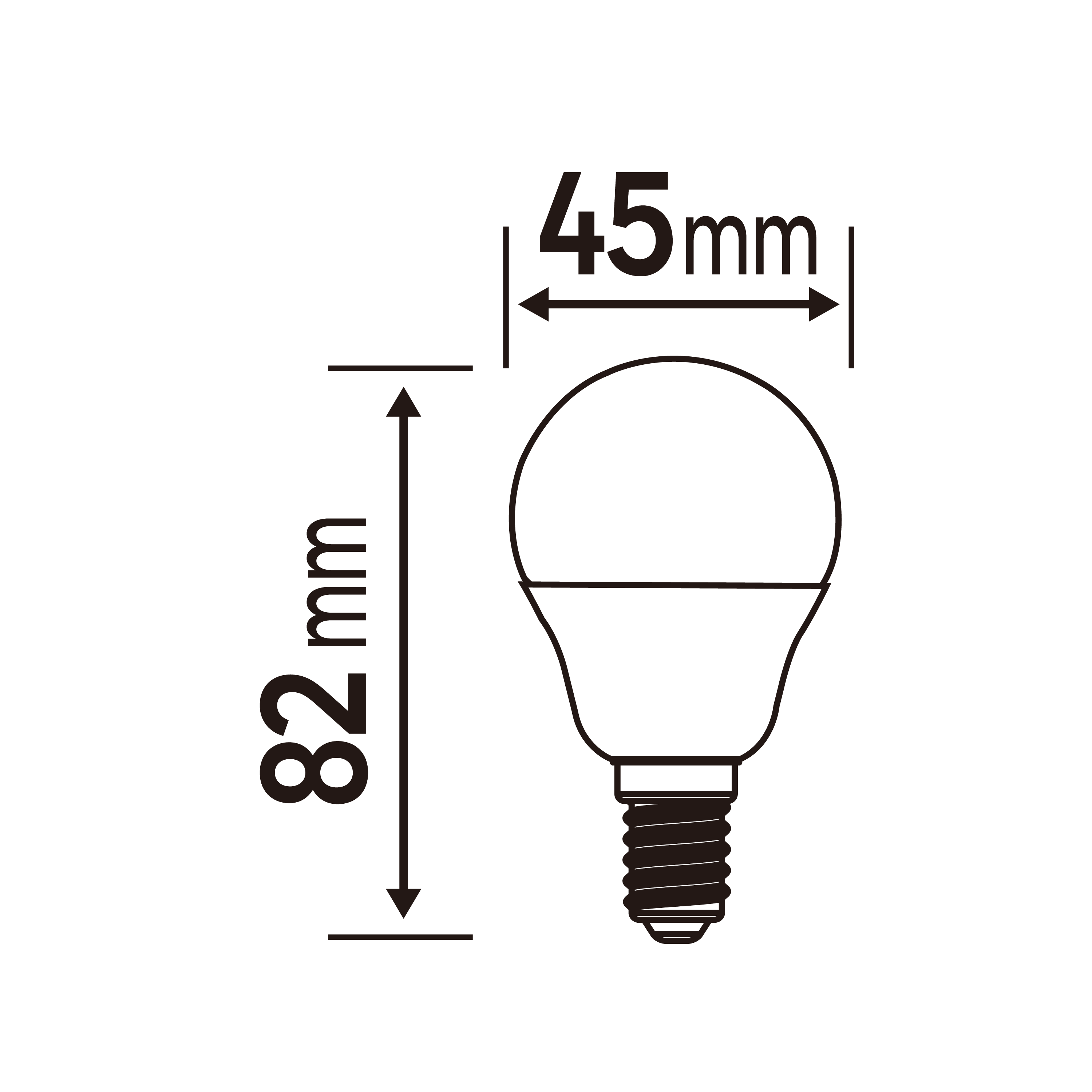 Ampoule led, sphérique E14, 470lm = 40W, blanc chaud - 2
