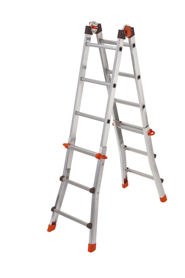 Scala telescopica GIERRE in alluminio 14 gradini portata massima 125 kg D.lgs 81/08 per lavori fino a 4.22 m