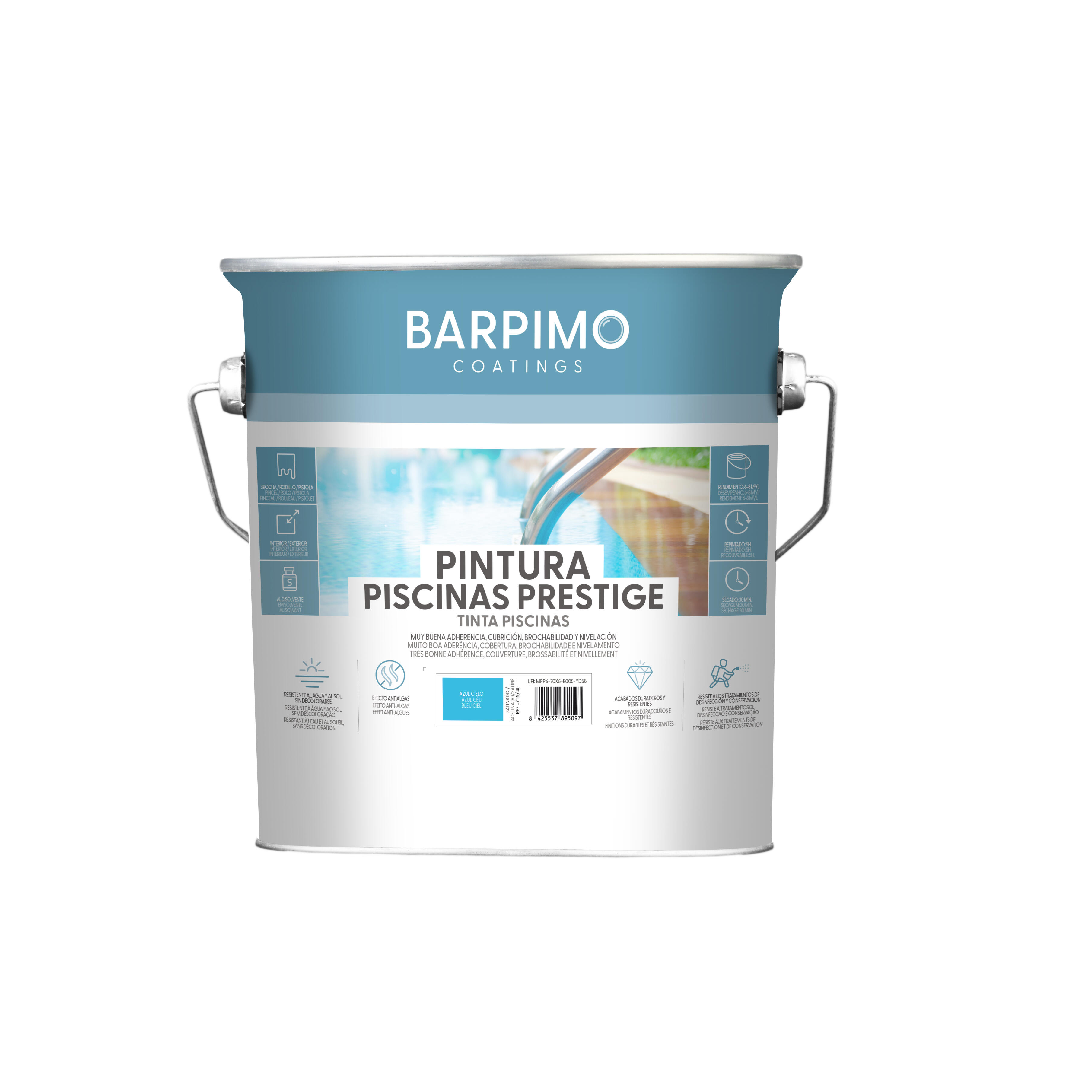PINTURA ACRILICA DISOLVENTE PISCINA 4L BCO - 2