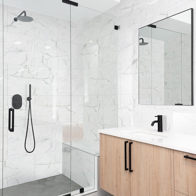 Revestimiento de pared decorativo efecto mármol de PVC serie Inspiro Gloss Eclipse blanco75x45cm