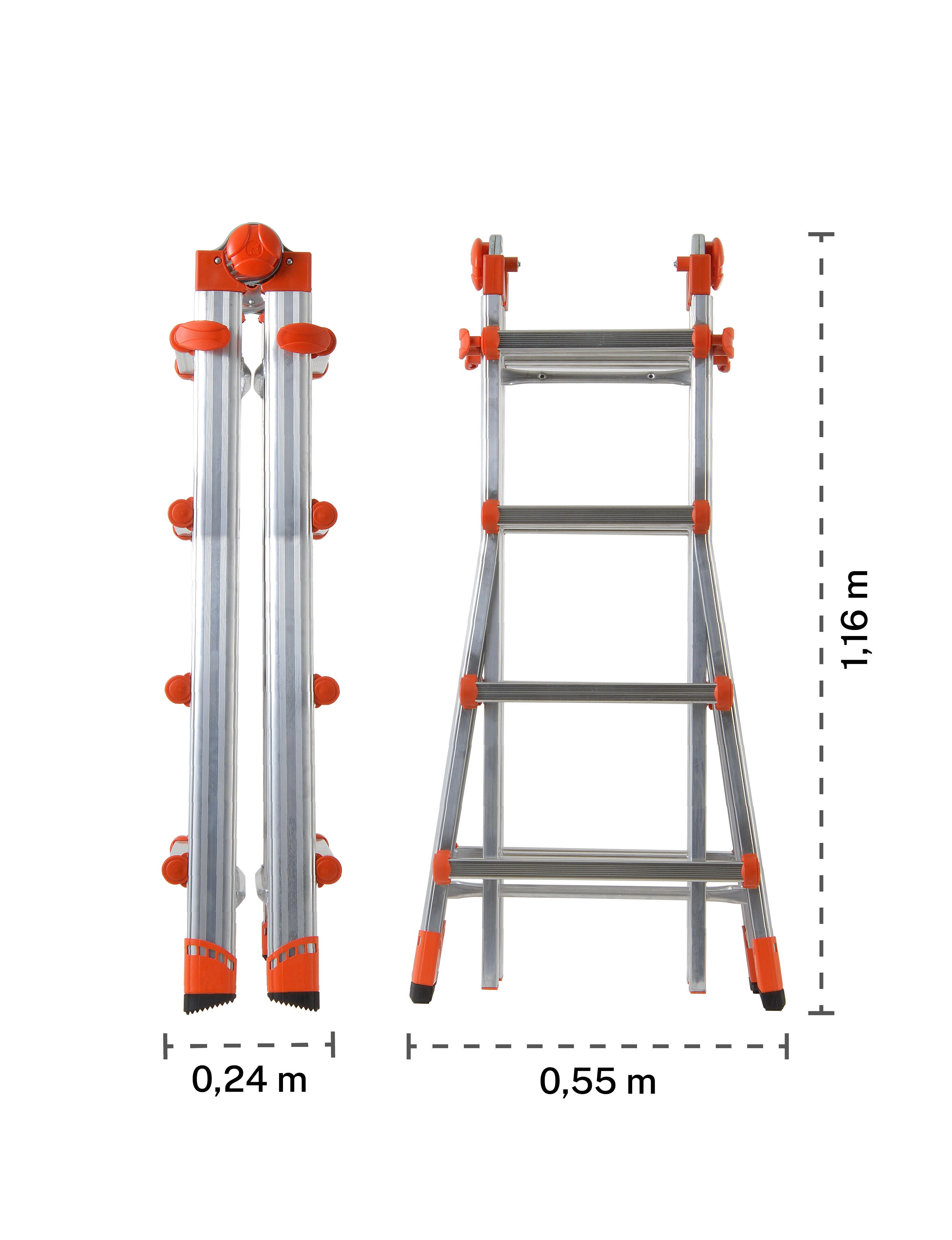 Escalera multiposición aluminio 16 peldaños GIERRE altura máxima de trabajo 4.70 m - 9
