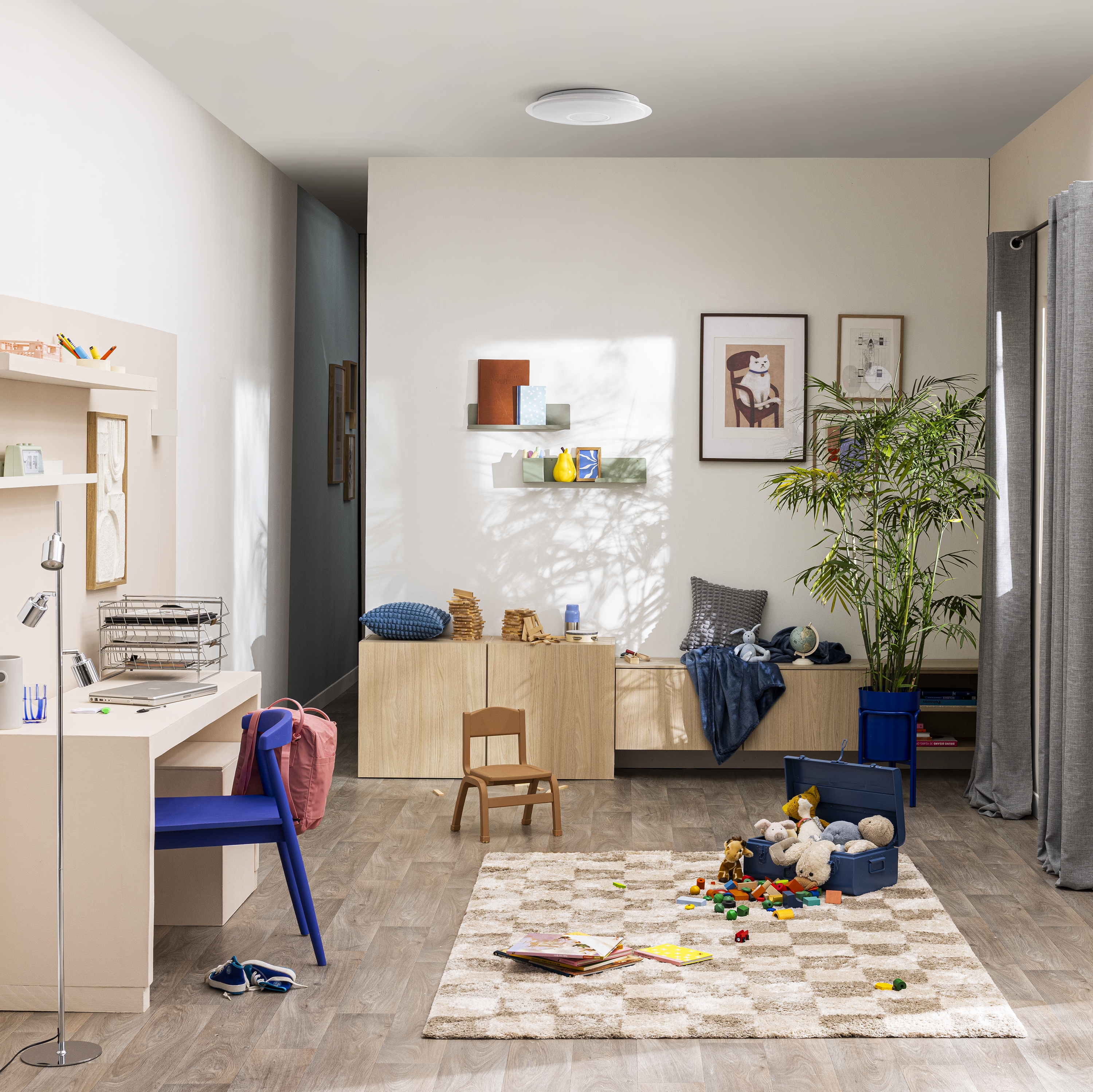 Cortina ollaos Rasberry poliéster liso gris granito INSPIRE de 140x280cm. Cinta termopegada - 3