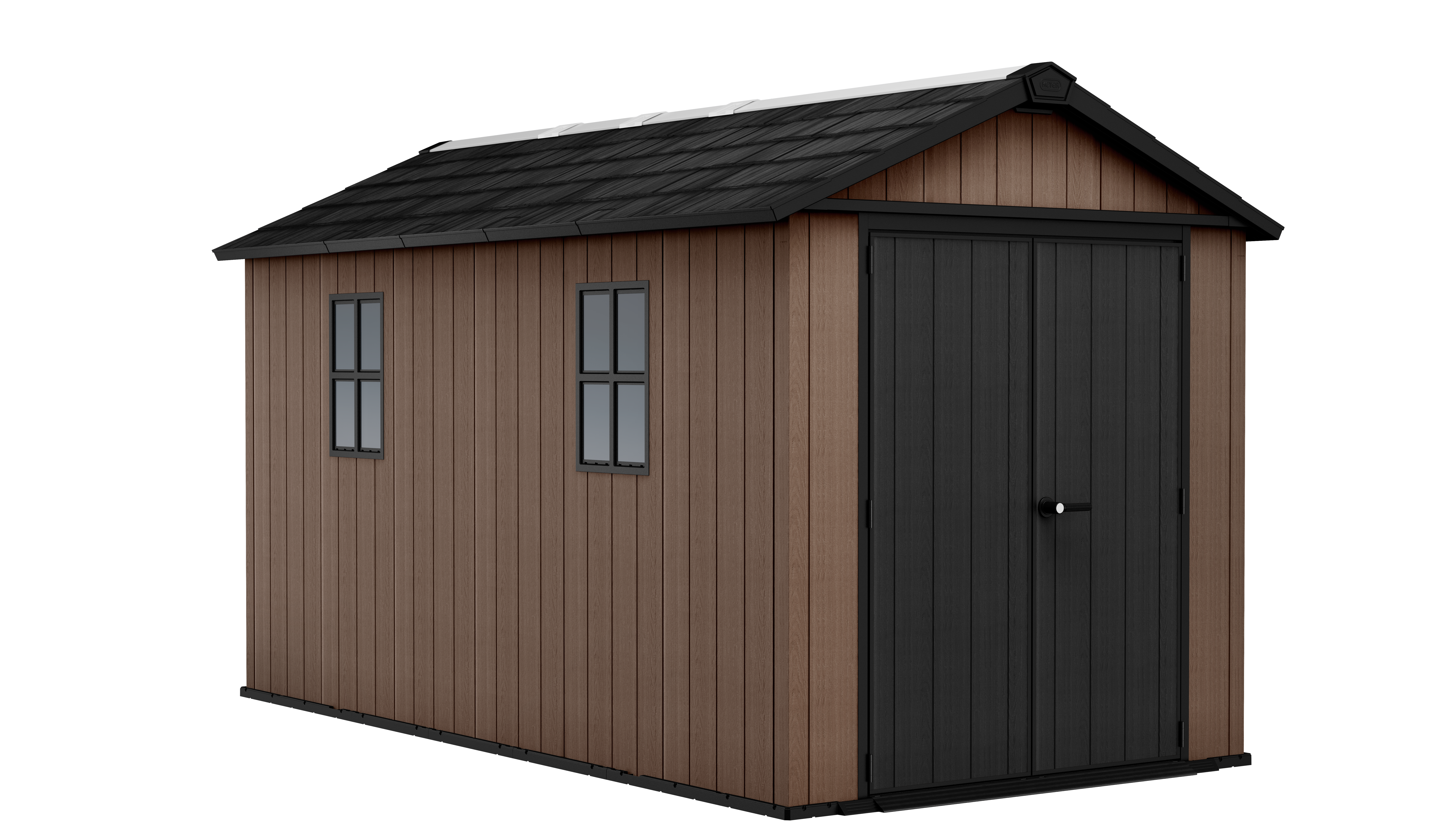 caseta de resina keter newton plus 1375 86 m con kit de baldas 100x180 cm