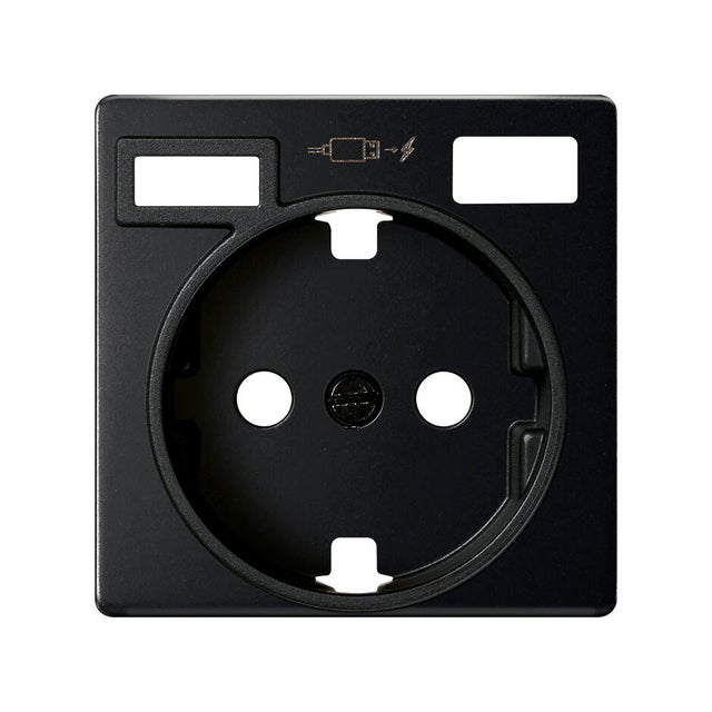 TAPA SCHUKO + 2 USB TIPO A Y C SERIE SIMON 82 CONCEPT NEGRO