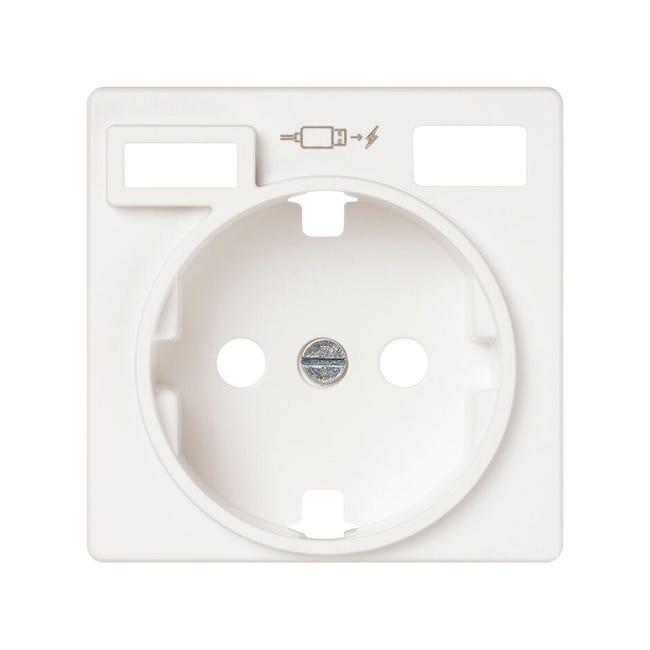 TAPA SCHUKO + 2 USB TIPO A Y C SERIE SIMON 82 CONCEPT BLANCO - 1