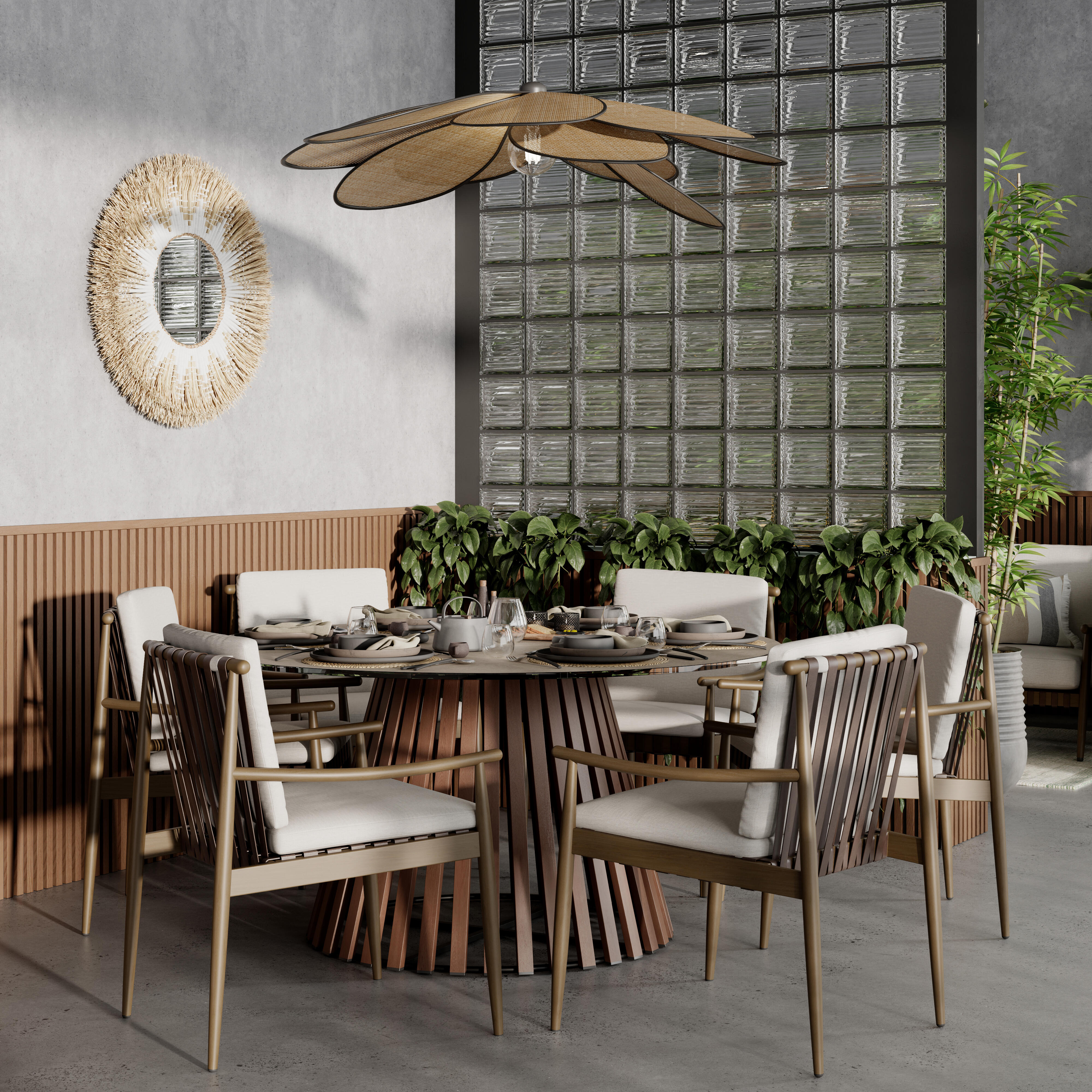 Lámpara de techo colgante beige 1 luz E27 Bamako INSPIRE 110 cm orientable - 18