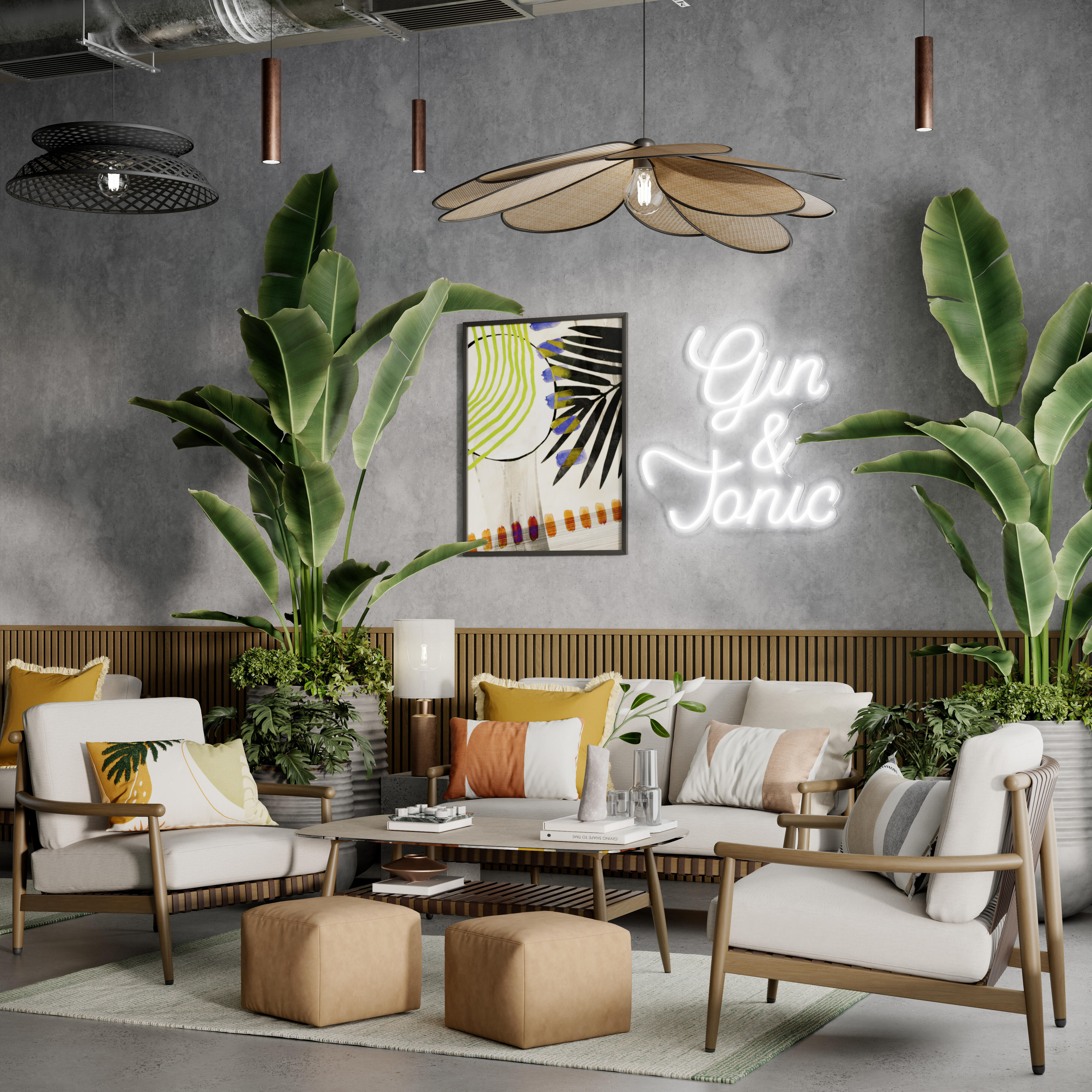 Lámpara de techo colgante beige 1 luz E27 Bamako INSPIRE 110 cm orientable - 17