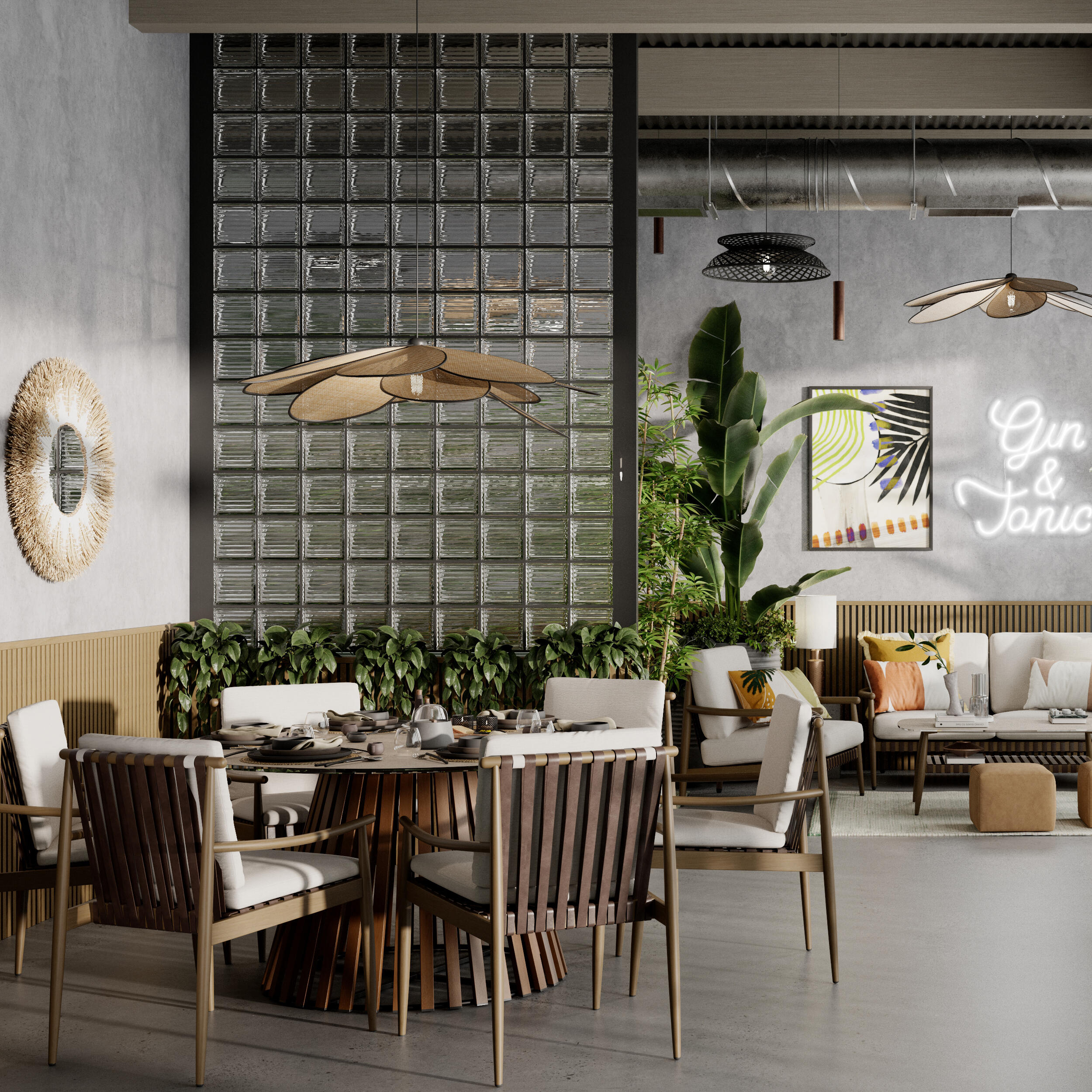 Lámpara de techo colgante beige 1 luz E27 Bamako INSPIRE 110 cm orientable - 15