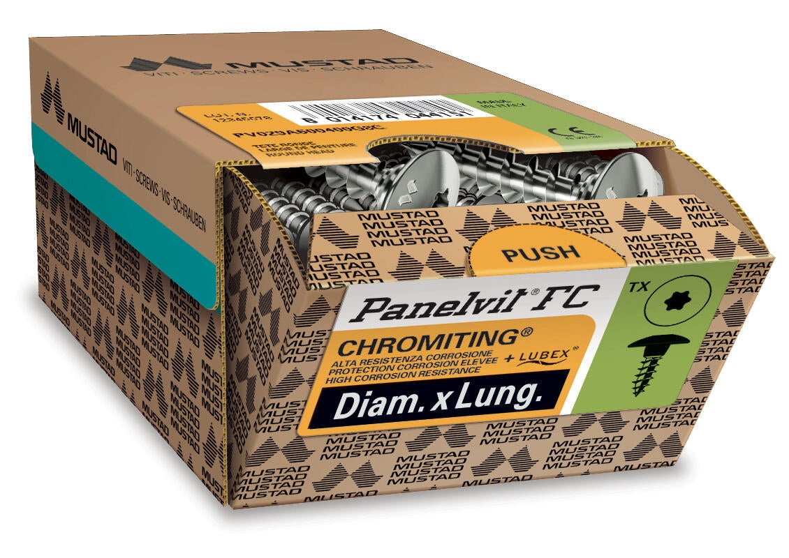 Vite MUSTAD Panelvit® FC testa bombata T30 in acciaio zincato ø6XL40 mm, 200 pezzi - 3