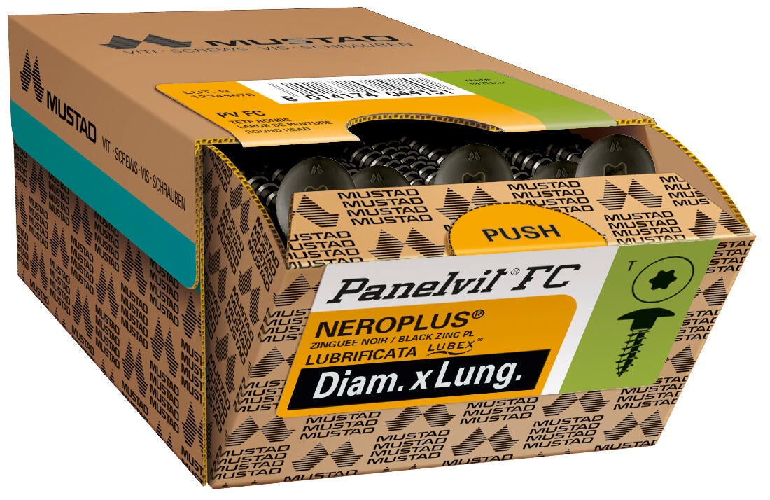 Vite MUSTAD Panelvit® FC testa bombata T30 in acciaio zincato Ø6XL40 mm - 6