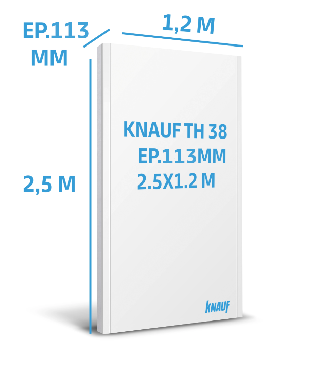 Doublage polystyrène expansé KNAUF Th38, L.2.5m x l.1.2 m Ep113mm - 2