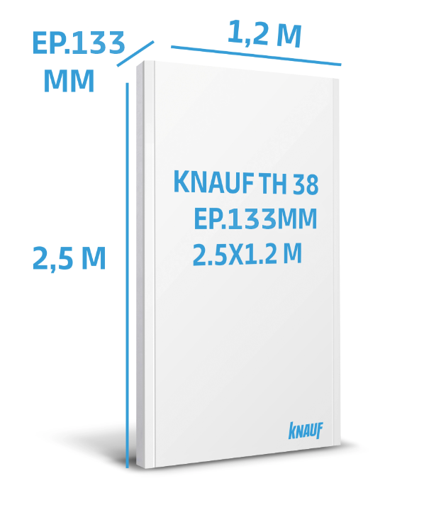 Doublage polystyrène expansé KNAUF Th38, L.2.5m x l.1.2 m Ep133mm - 2