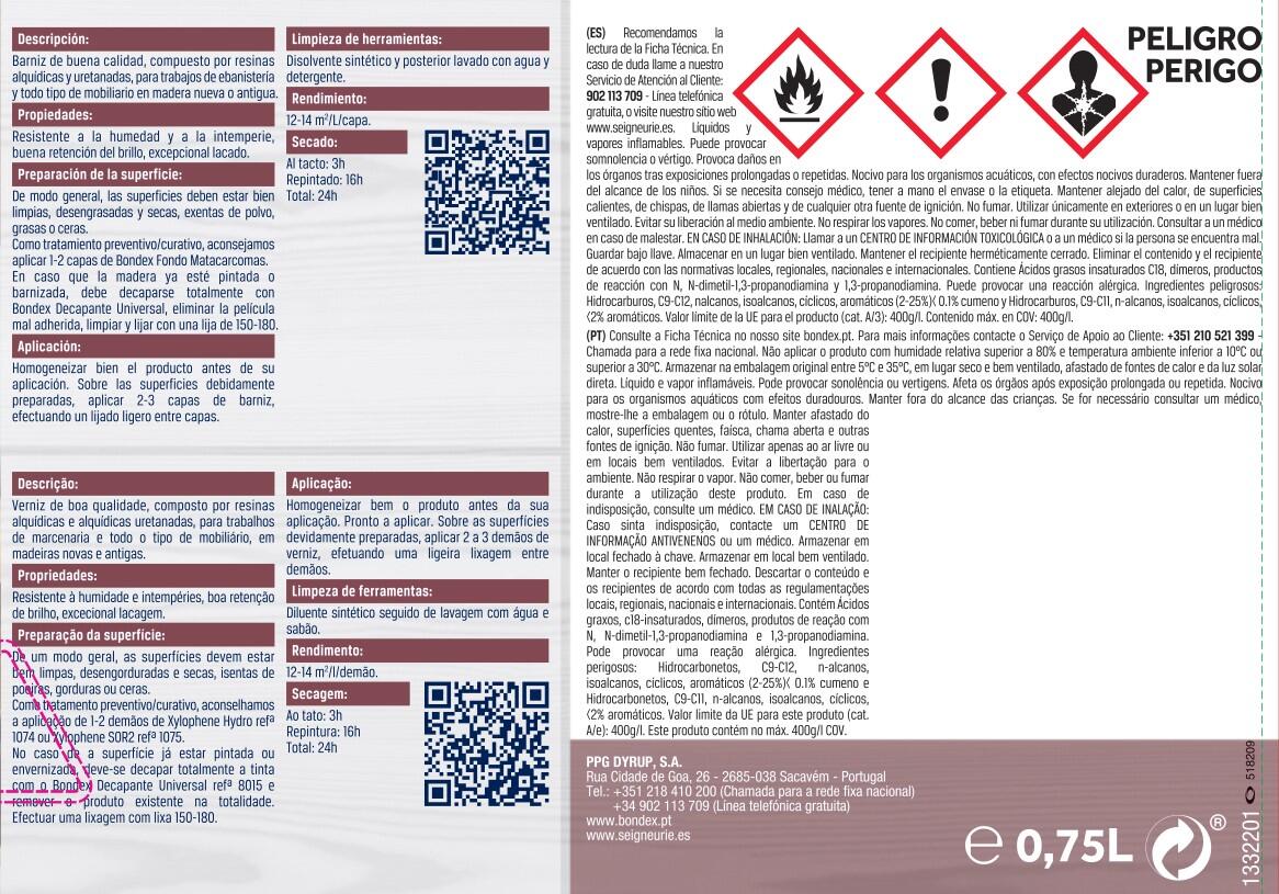 Verniz sintético para madeira nogueira acetinado 0,75 L Bondex - 3