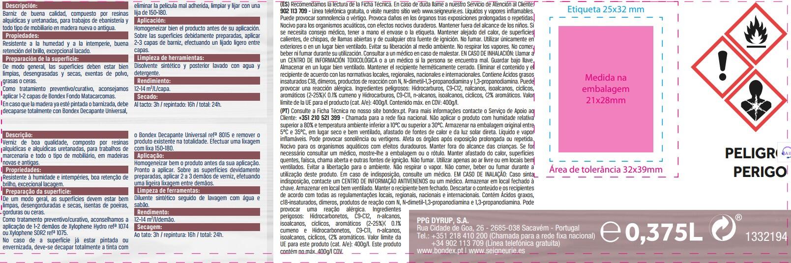 Verniz sintético para madeira carvalho médio brilho 0,375 L Bondex - 2