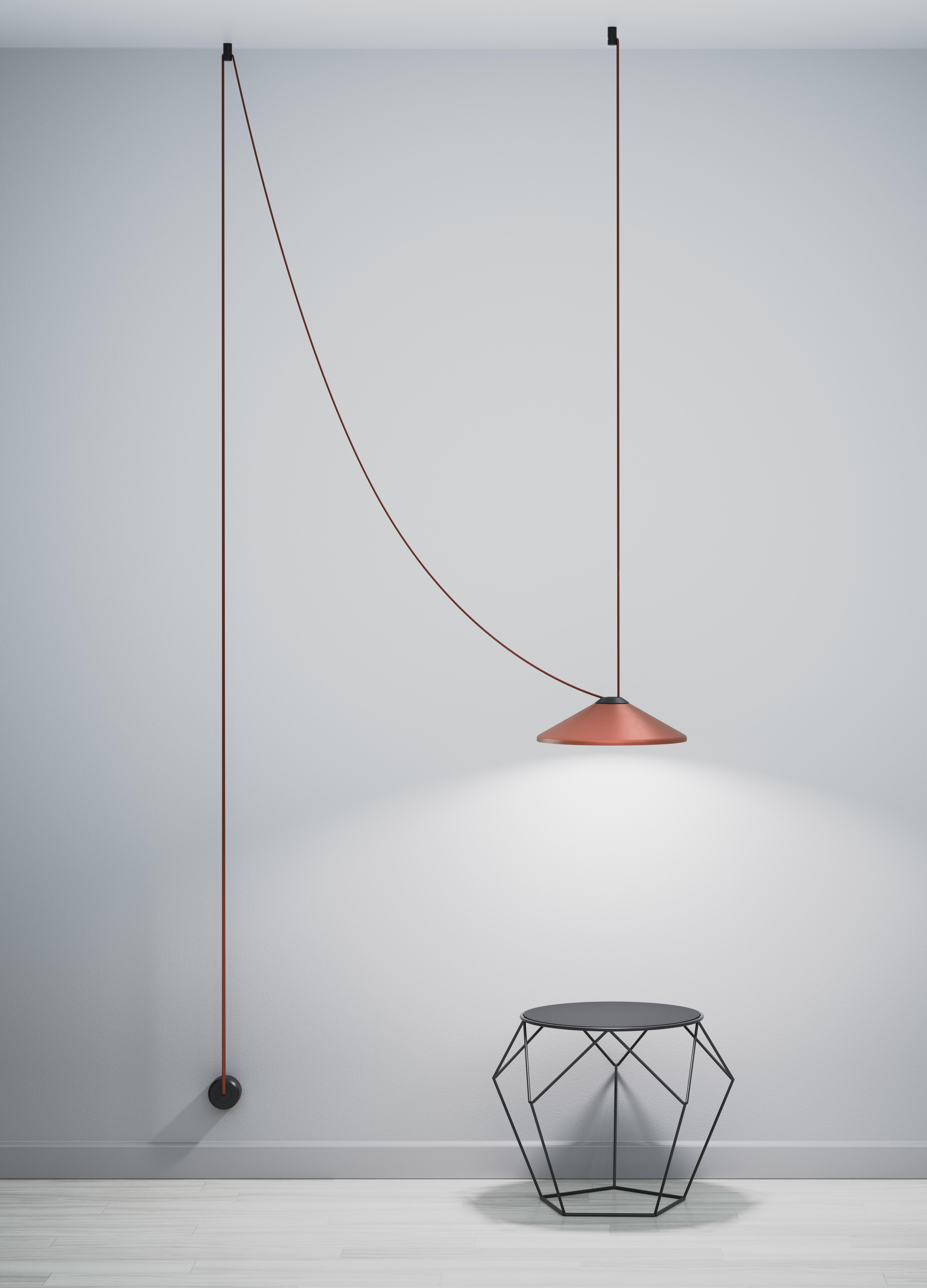 Lámpara de techo colgante de aluminio exterior cobre y negro 1 luz LED Magic Strap 32 cm altura regulable - 3