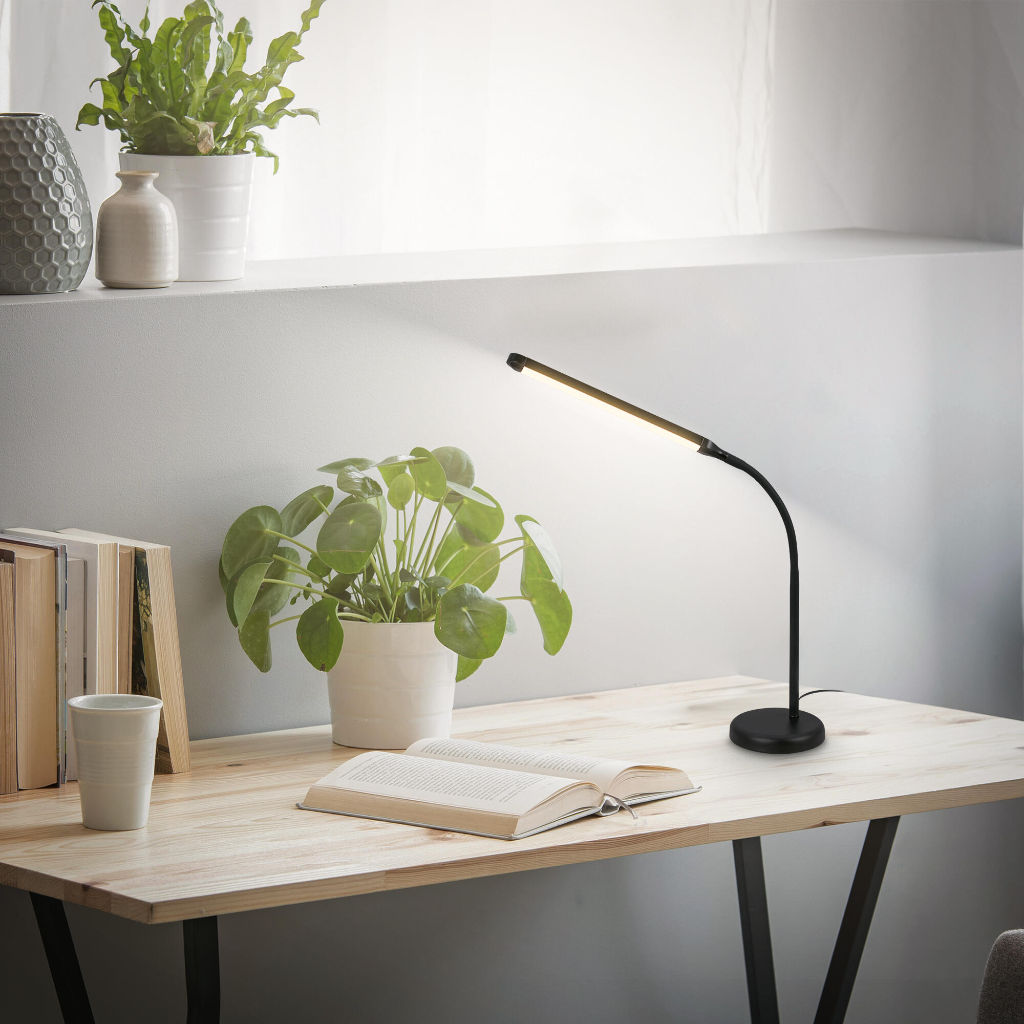 Flexo led inspire alex negro táctil 820 lm,tono e intensidad regulable ...
