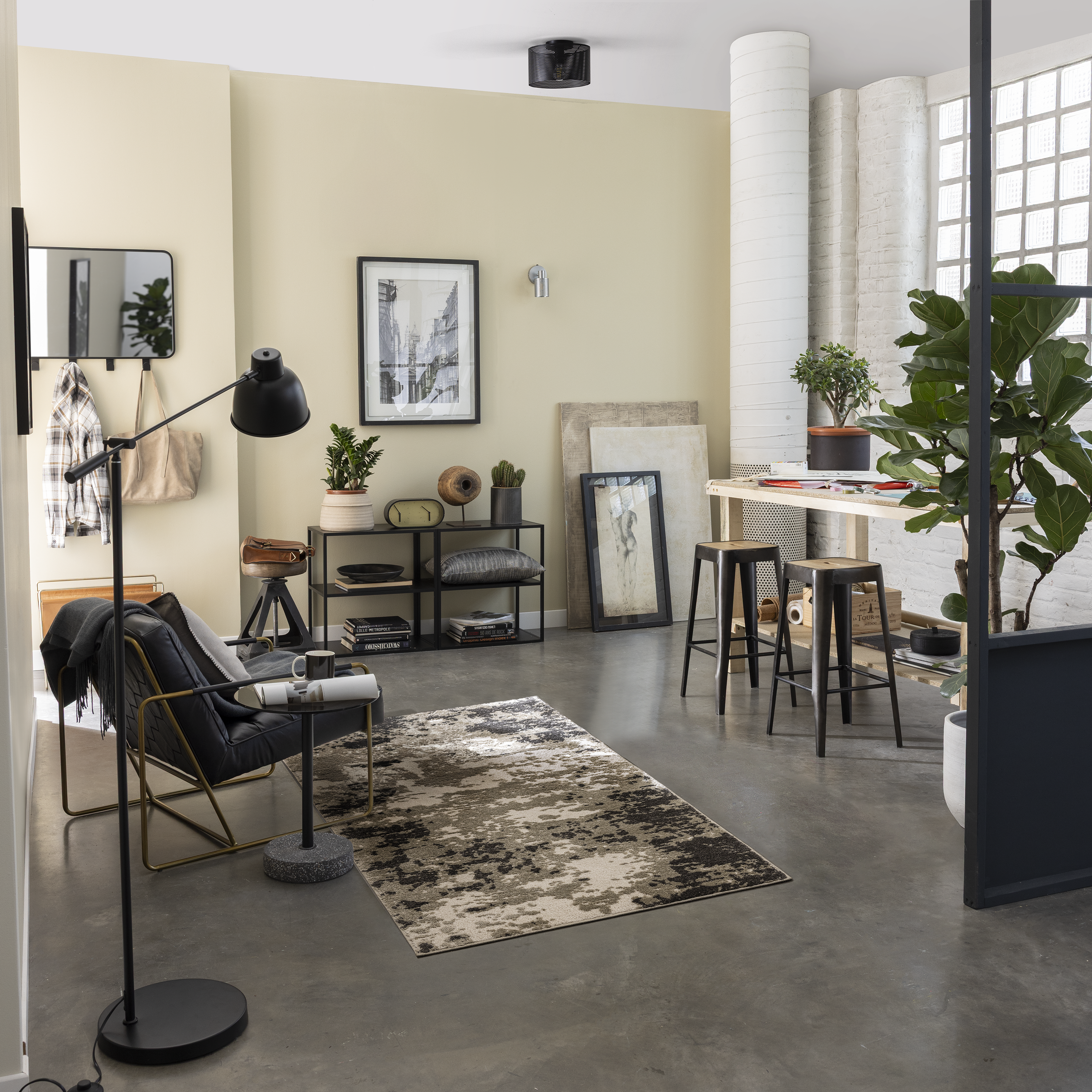 Candeeiro de pé E27 180CM MELGA preto - 5