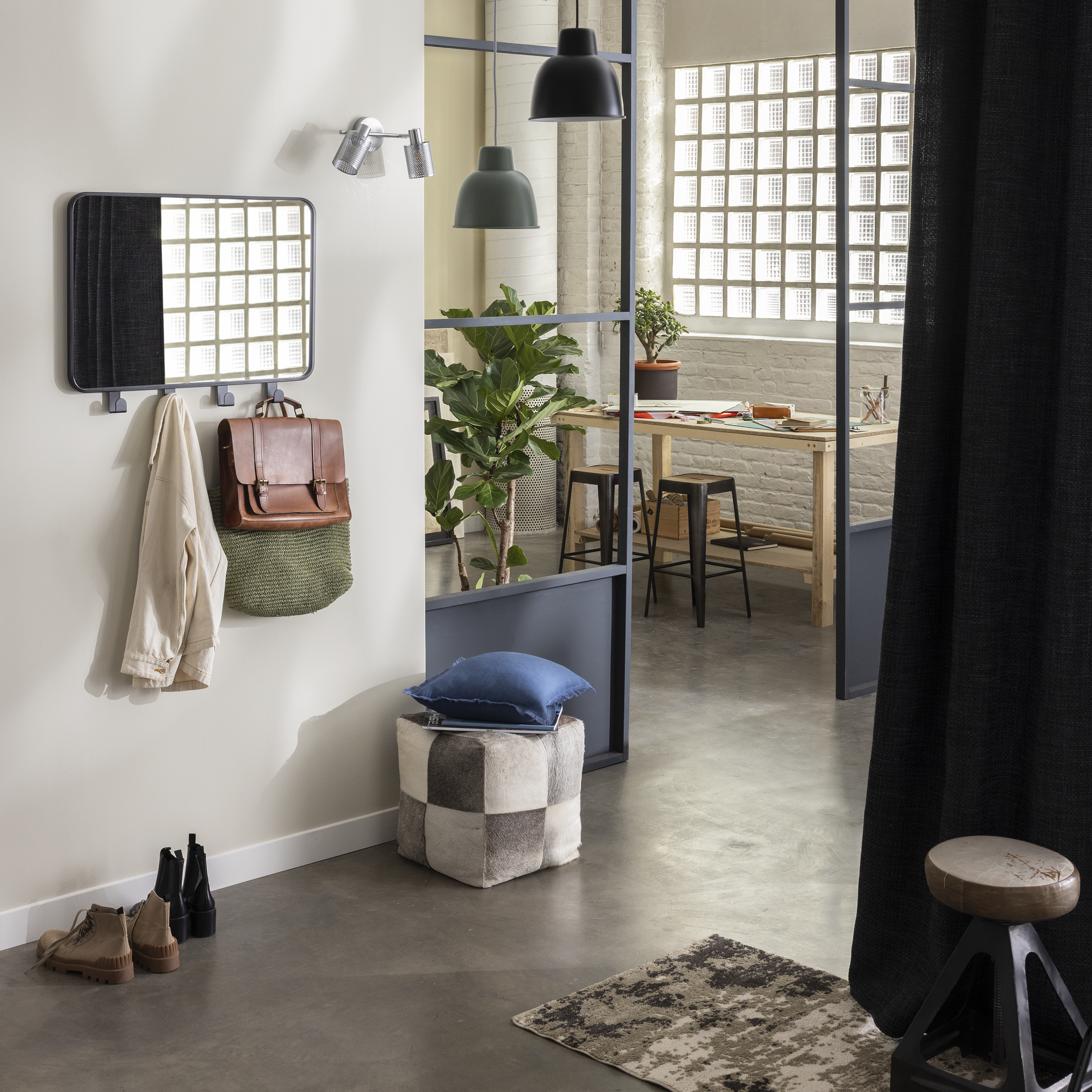 Candeeiro de teto suspenso INSPIRE MELGA E27 D18.5CM METAL PRETO MATE - 3