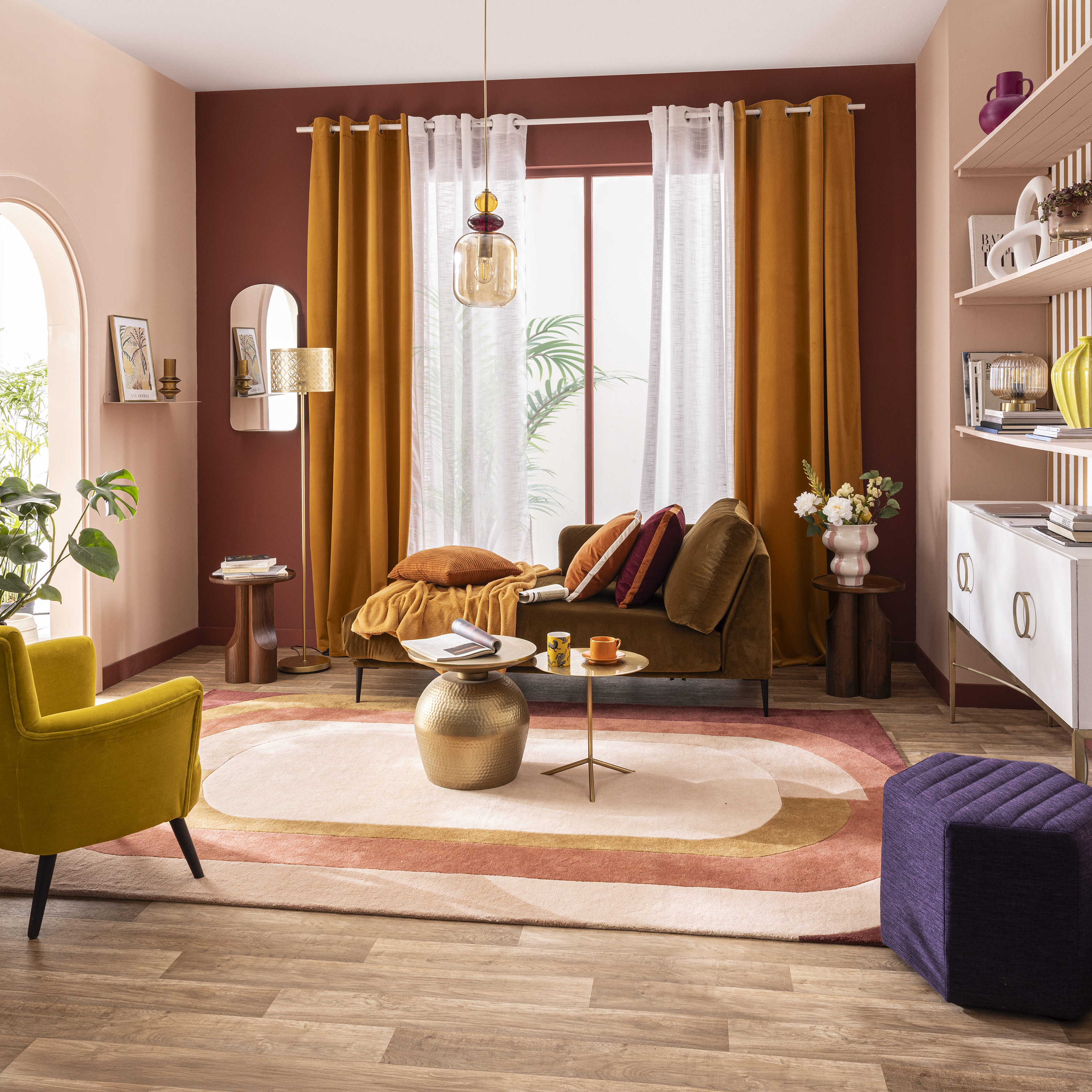 Mensola a muro Bistro SPACEO a l in acciaio L 60 x P 20 cm rosa cipria - 5