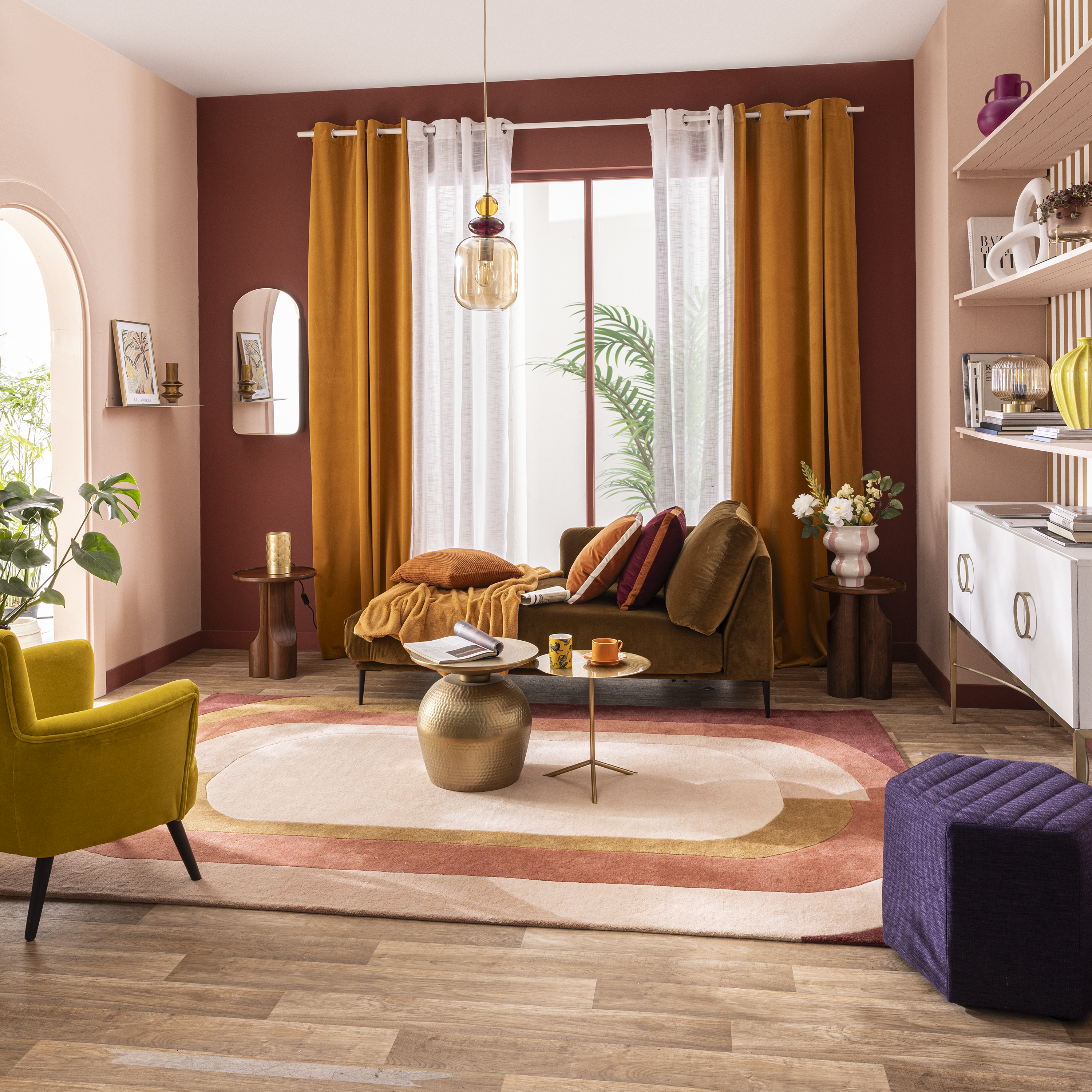 Mensola a muro Bistro SPACEO a l in acciaio L 60 x P 20 cm rosa cipria - 3