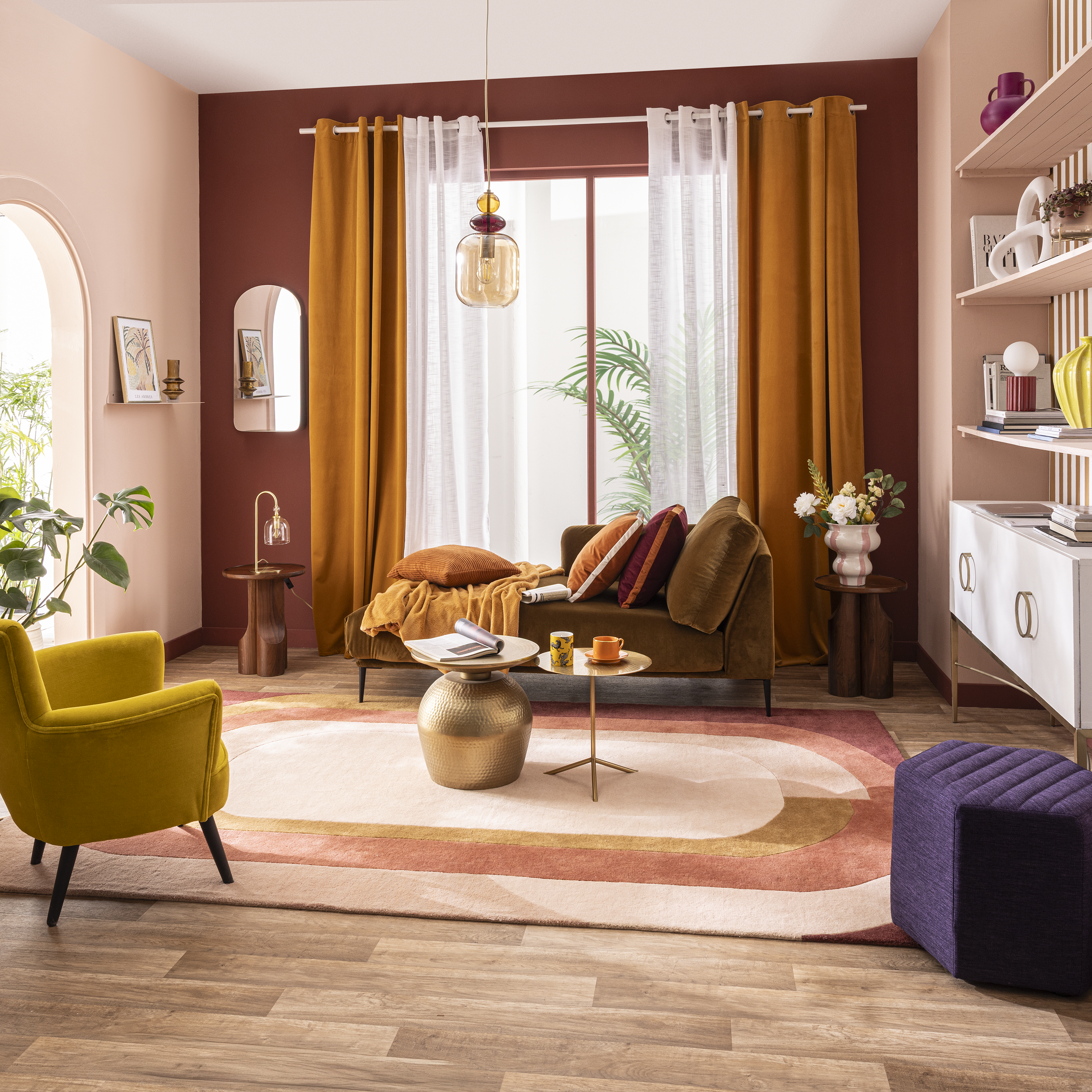 Housse de coussin Lena, orange / cuivré, 45 x 45 cm, INSPIRE - 3