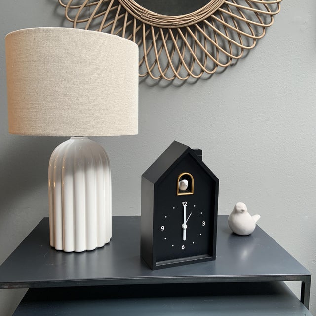 Horloge Murale à Coucou Minimaliste – Design Nichoir Moderne Avec Son Et Pendule – Vert/Blanc/Gris