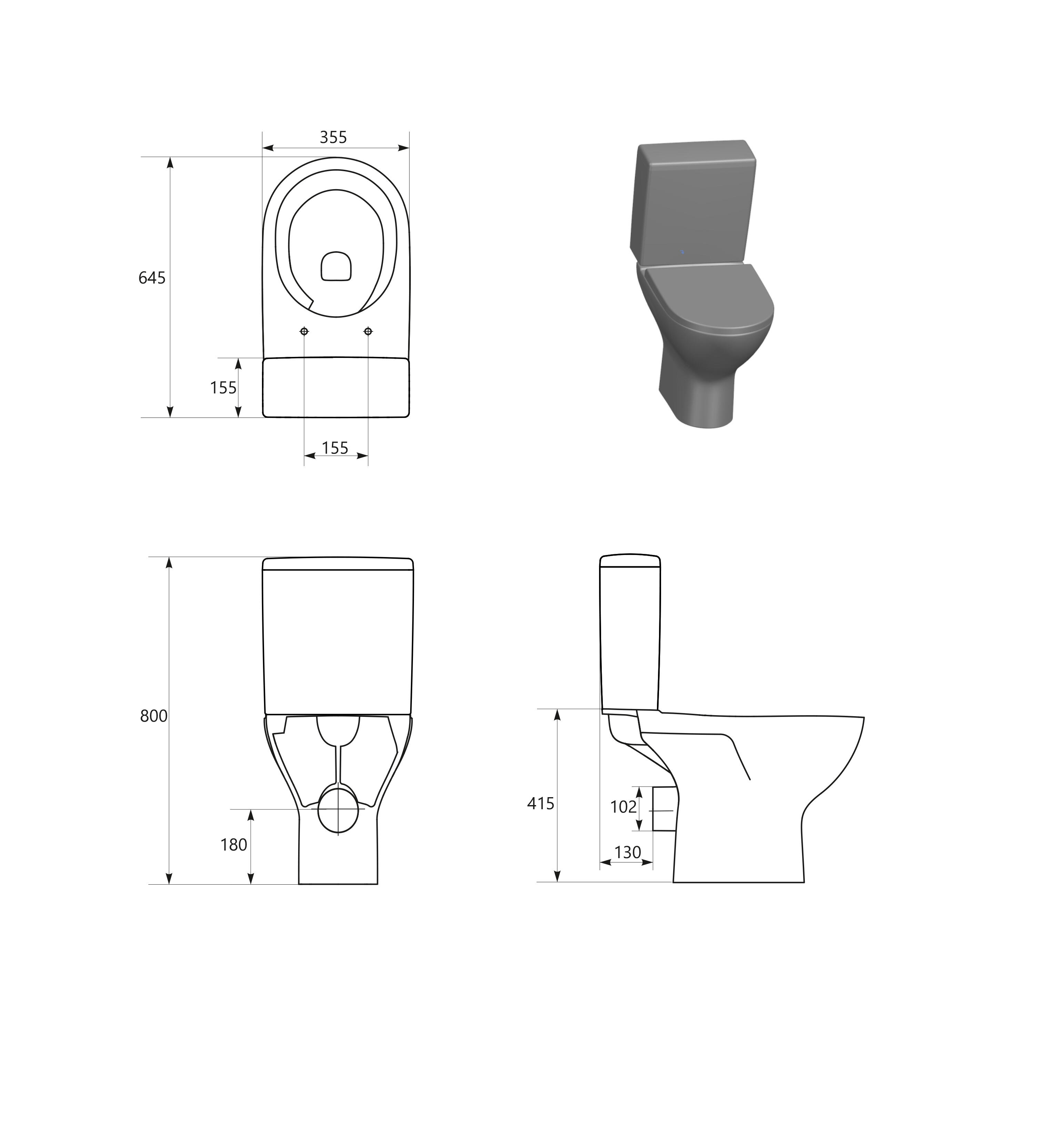 WC kompakt Moderno wirowy CERSANIT - 2