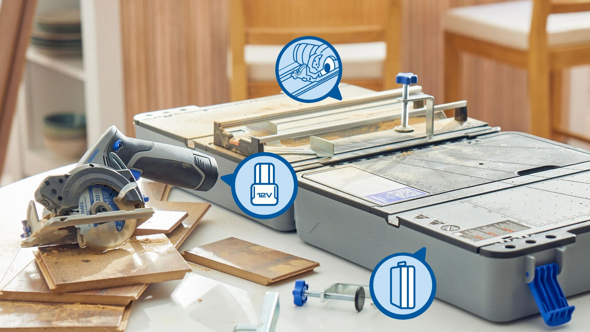 Station de sciage sans fil 12 V DREMEL BluePrint CS12V-SC1, 1 batterie 2 Ah - 2