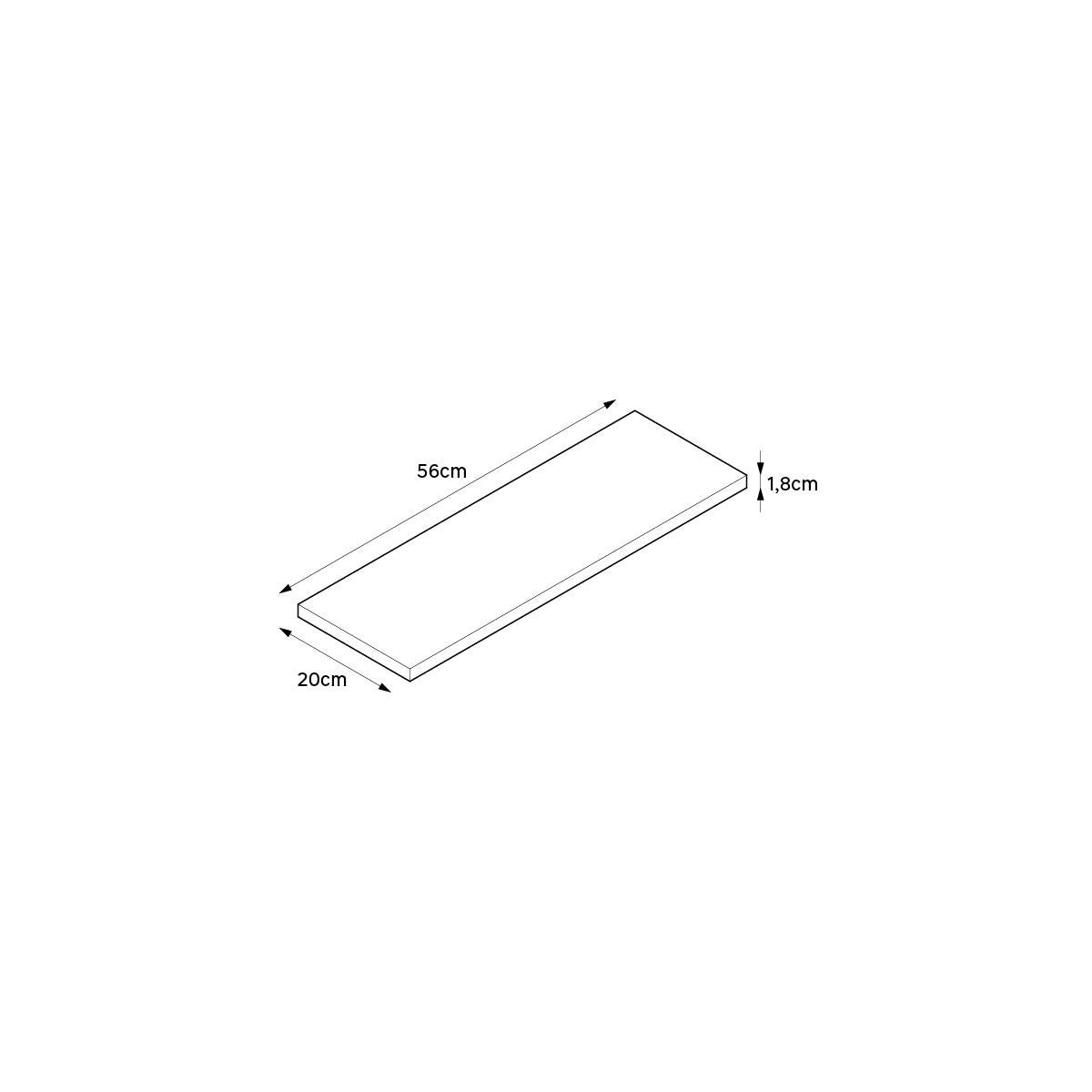 Mensola a muro dritto in mdf L 56 x P 20 cm bianco - 3