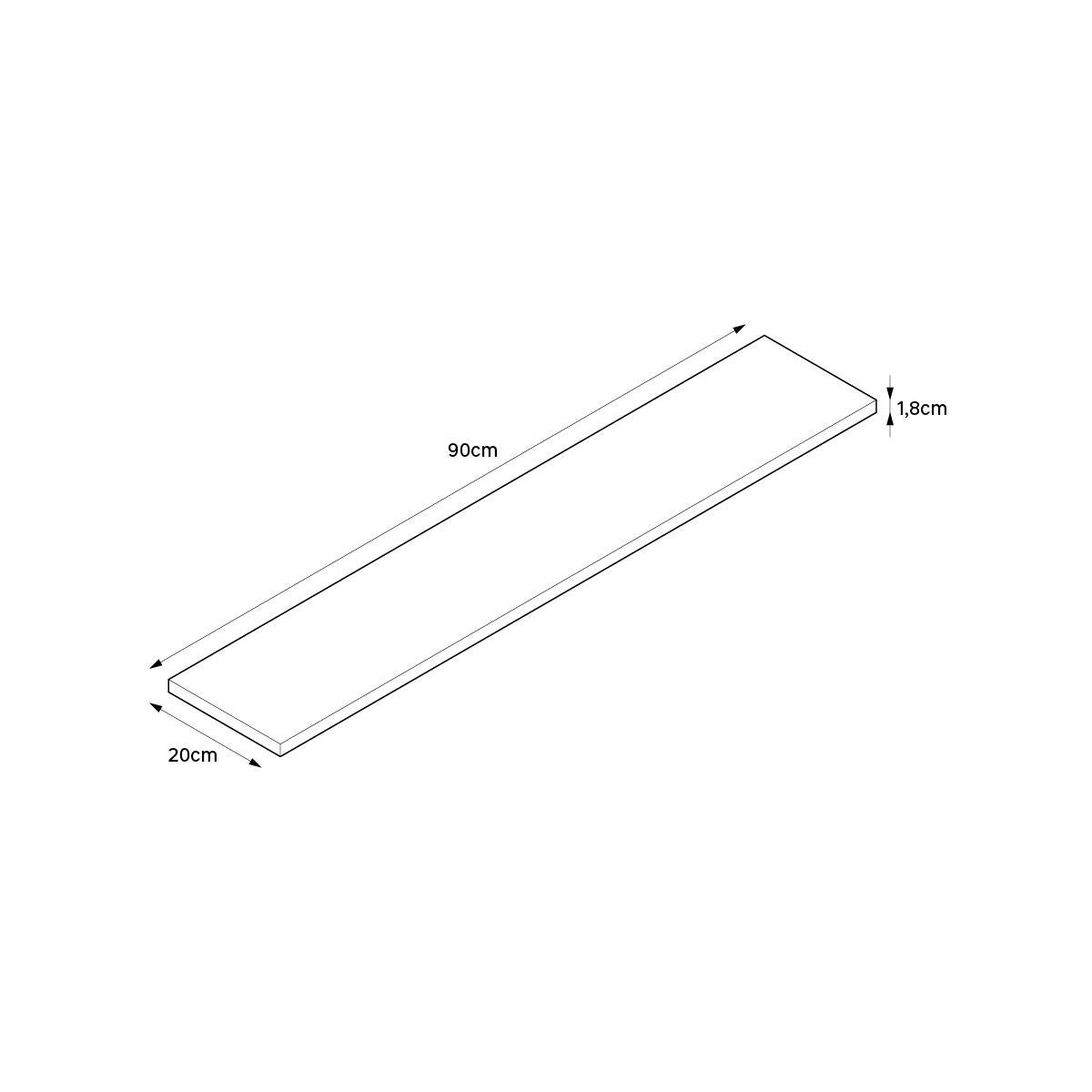 Mensola a muro dritto in mdf L 90 x P 20 cm rovere sagerau - 3