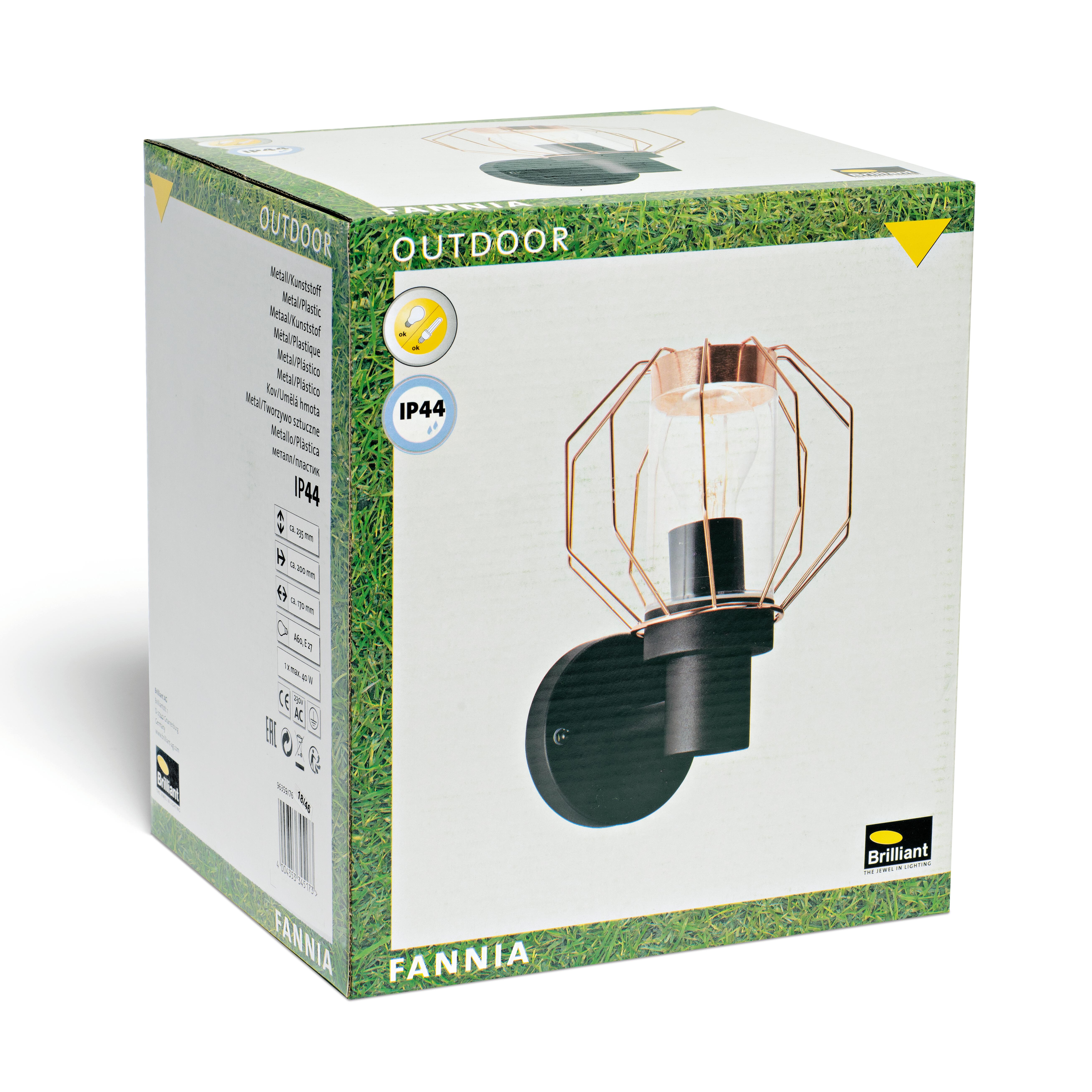 Applique moderno da esterno Fannia ruggine IP44 1X E27 BRILLIANT - 7