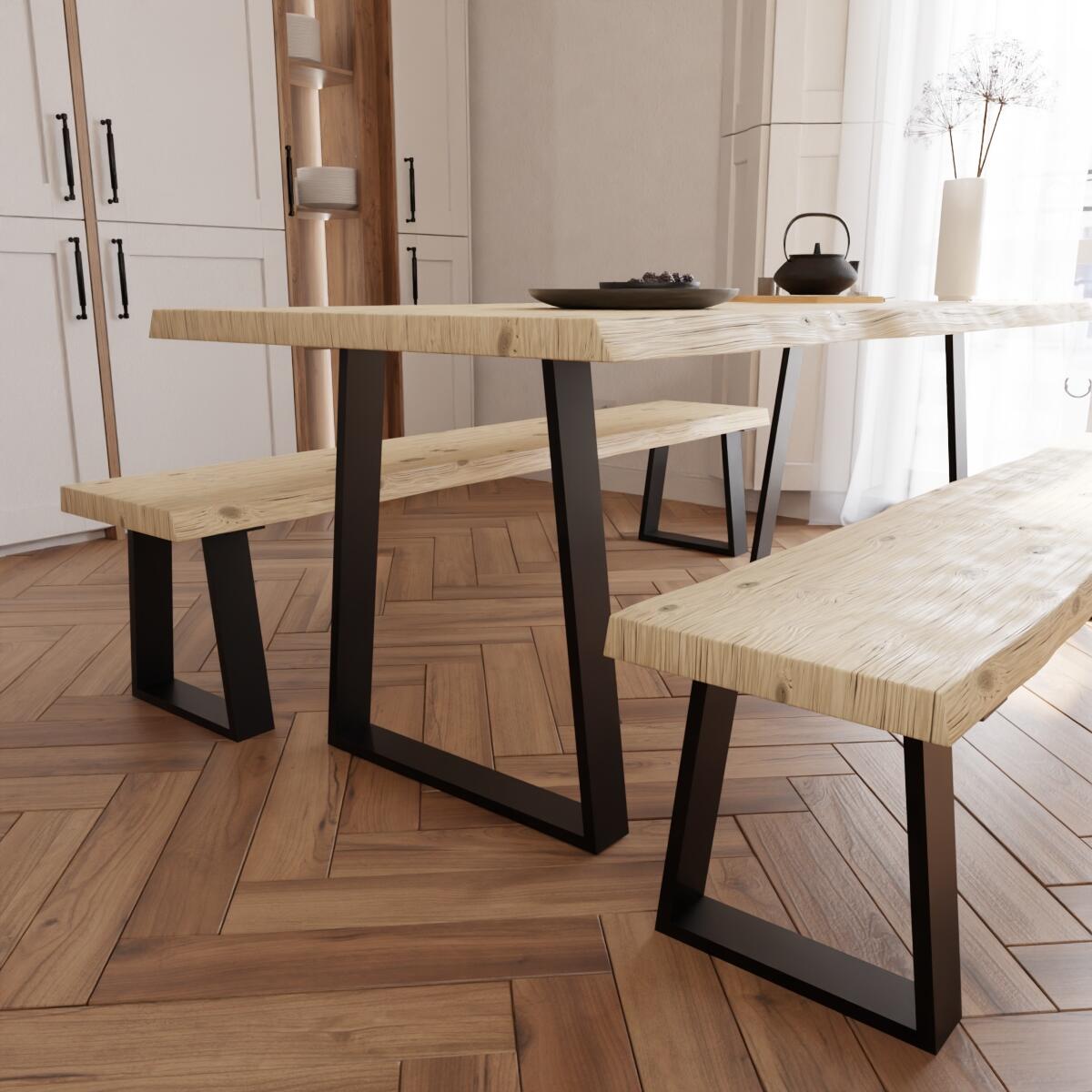 Gamba per mobili fissa TRAPEZIO STEELMI in acciaio nero opaco H 40 cm - 2