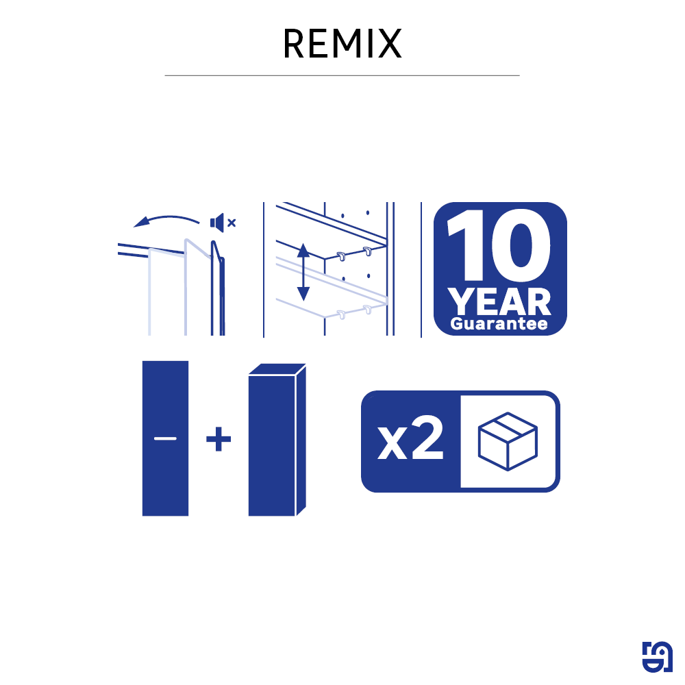 Colonne 1p l.45 x H.173 x P.47.8 cm effet chêne miel Remix - 14