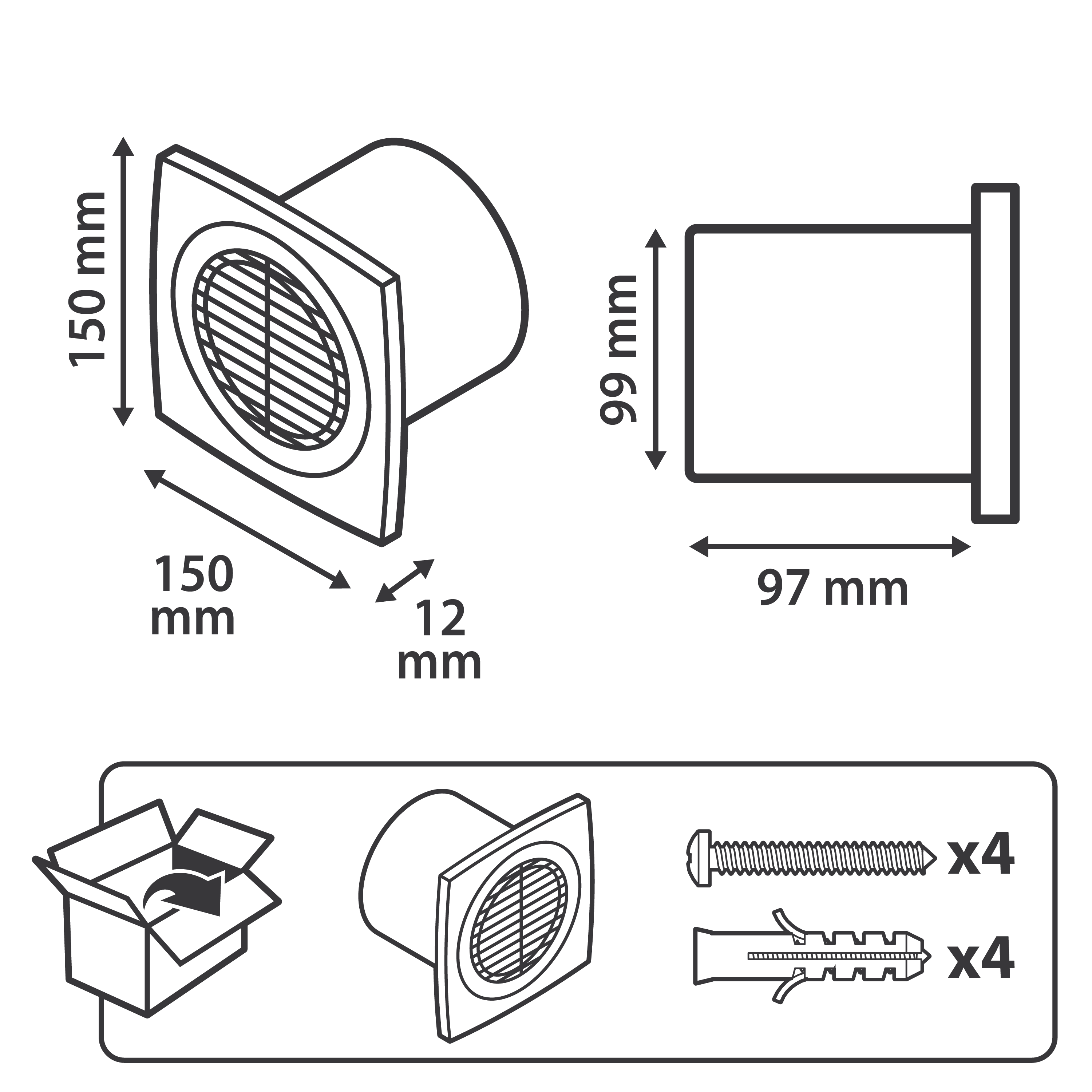 Extracteur d'air intermittent 86 m3/h - 4