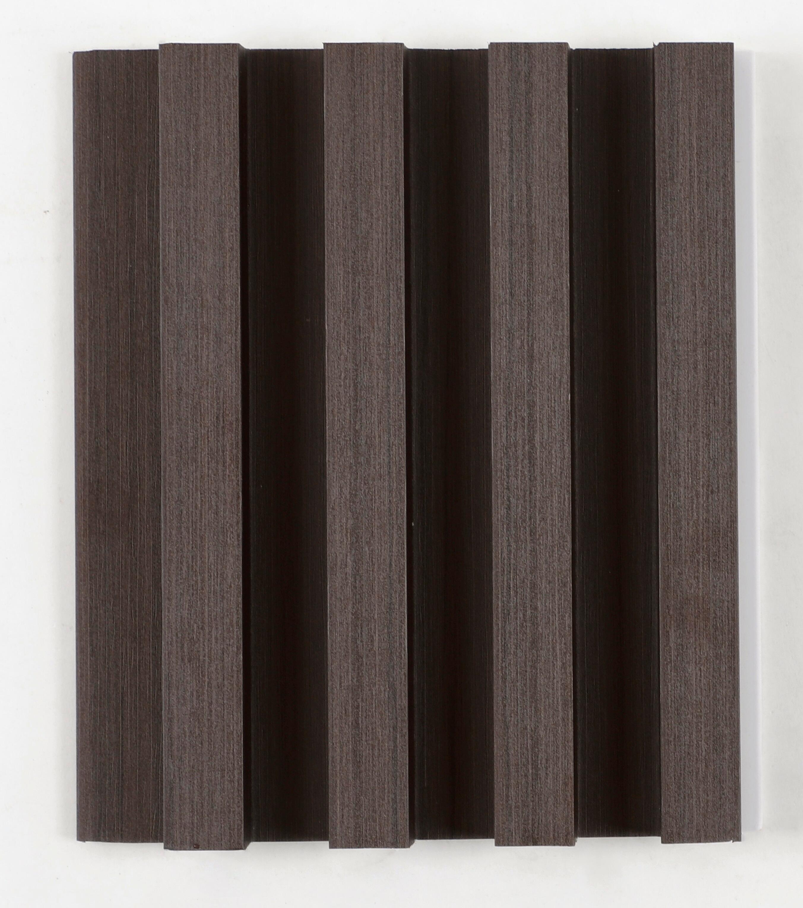 Revestimiento de pared palillería efecto 3D vinílico WPC Forest wengué formato lama 290x16cm - 5