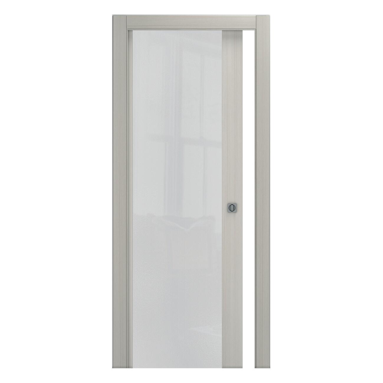 Porta scorrevole in vetro, L 80 x H 210 cm, palissandro, apertura reversibile Oxford Vetrata - 3