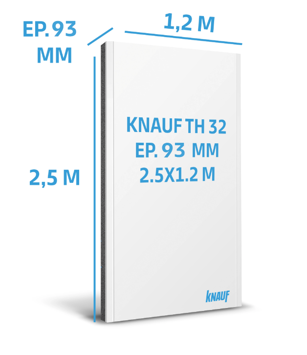 Doublage polystyrène expansé KNAUF Th 32, L.2.5 x l.1.2 m Ep93mm - 2