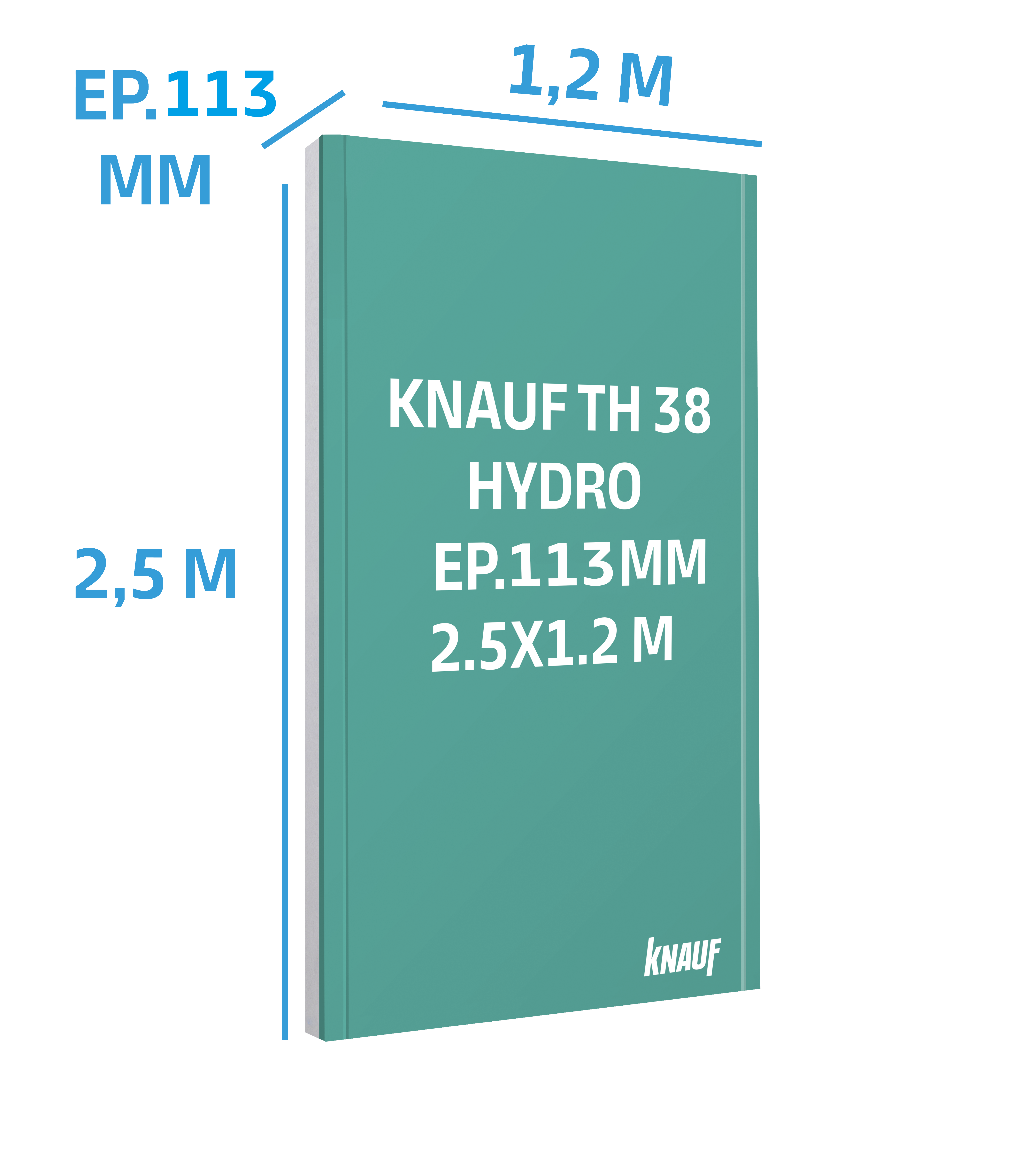 Doublage polystyrène expansé KNAUF Th38 hydro, L.2.5 x l.1.2 m Ep113mm - 2