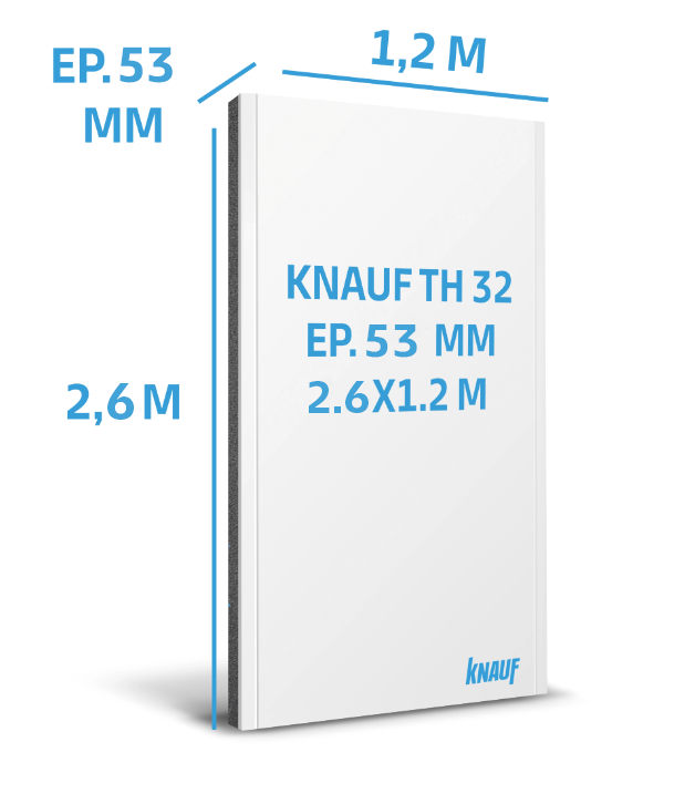 Doublage polystyrène expansé KNAUF Th 32, L.2.6 x l.1.2 m Ep53mm - 2