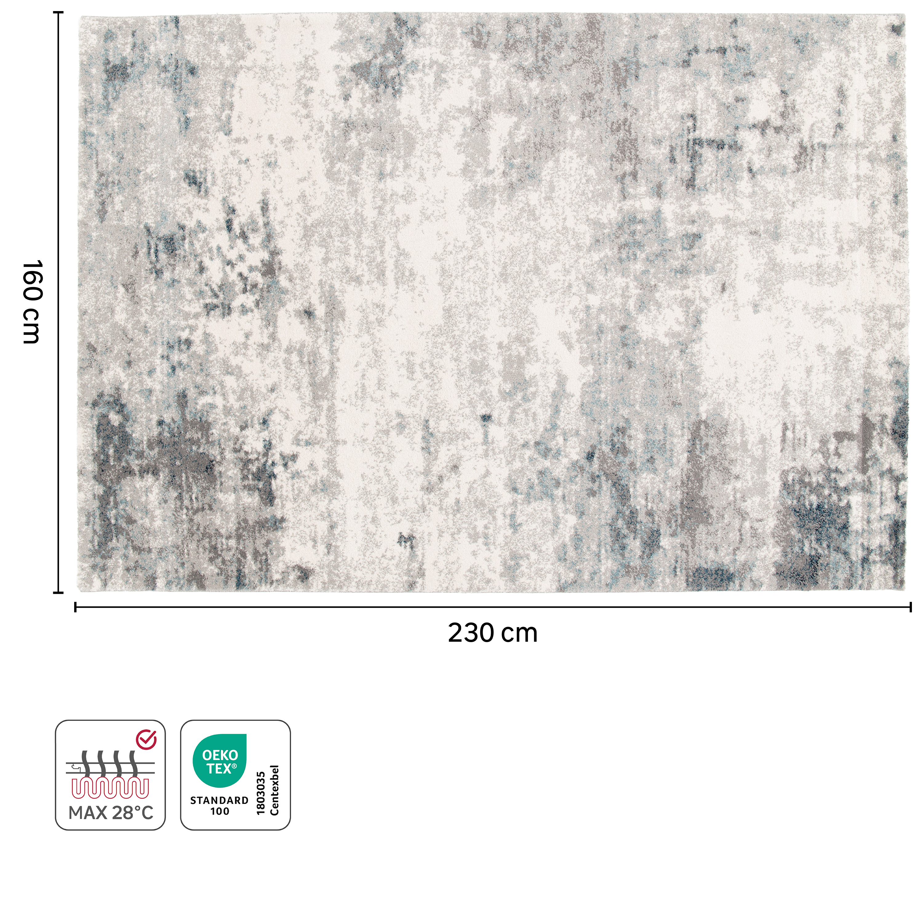 Tapete de interior Teoti 160x230cm cinza Inspire - 4